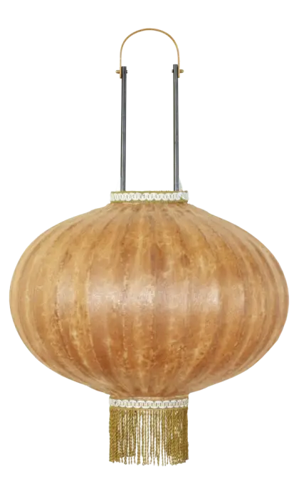 Traditional Wooden Lantern with Tassels