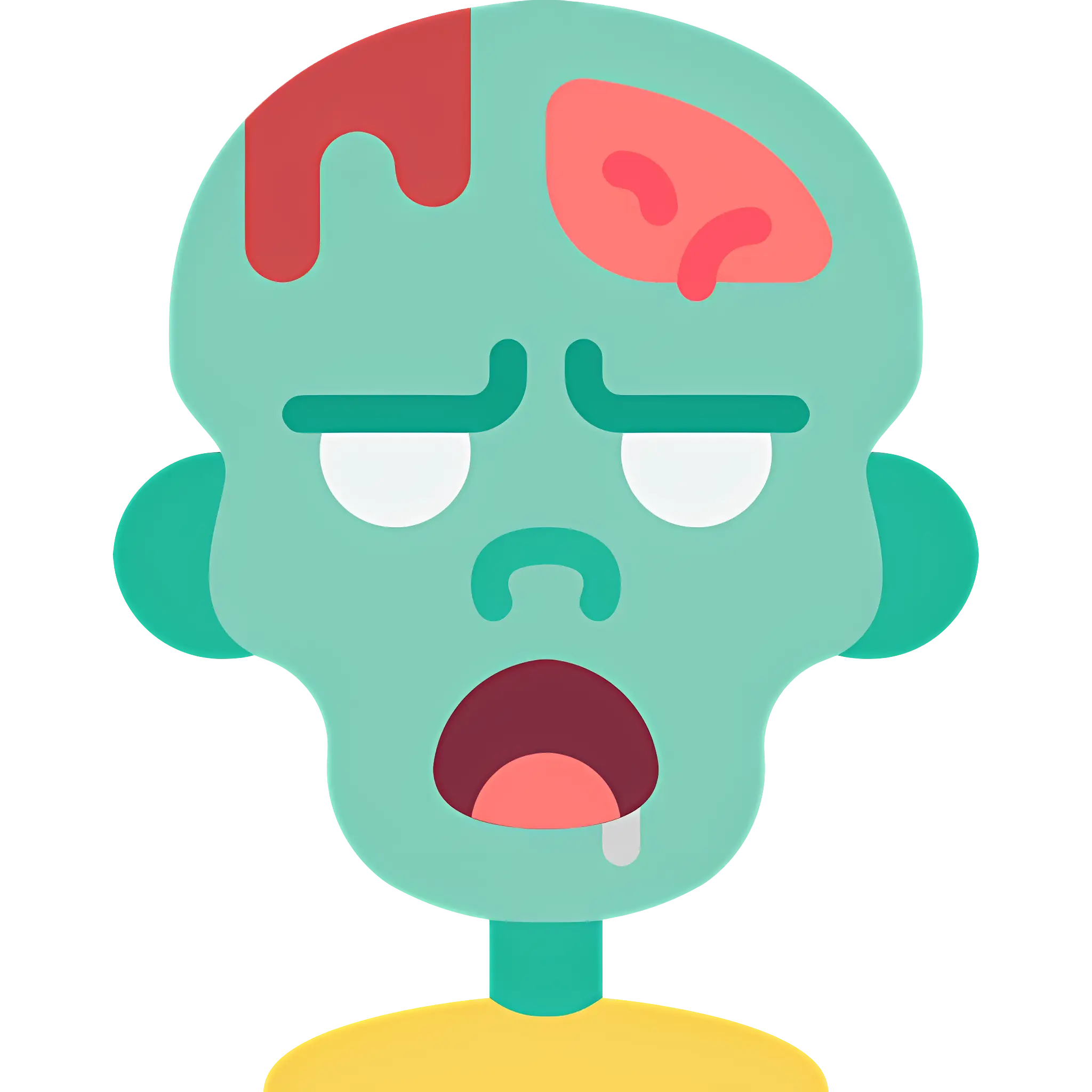 Zombie Head Cartoon Character