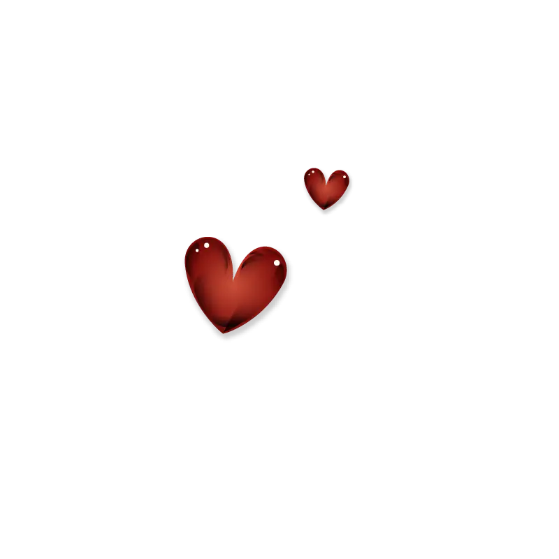 Red Glossy Hearts Illustration