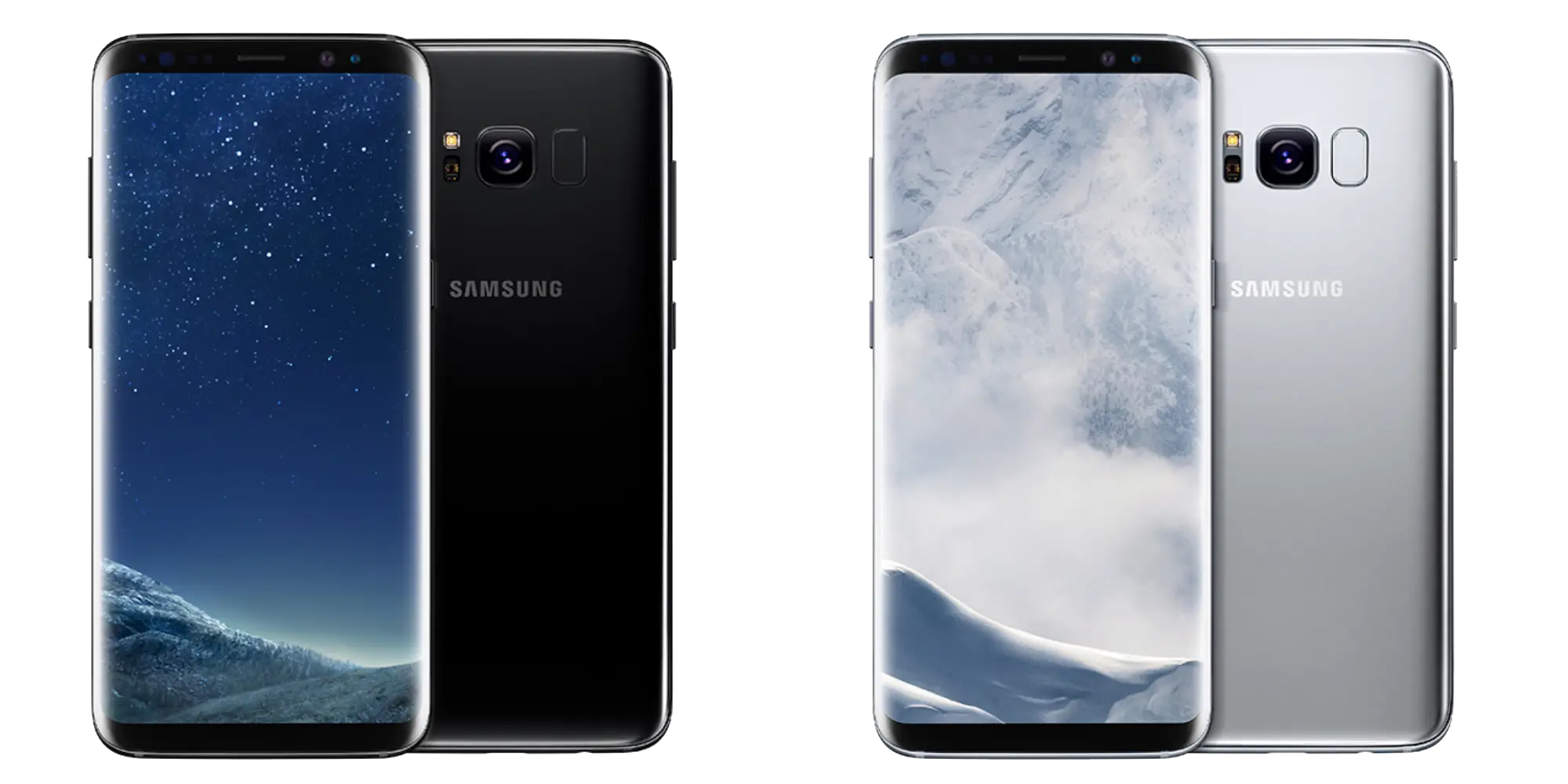 Samsung Smartphones in Black and Silver