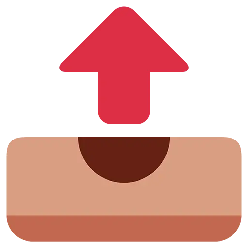 Red Up Arrow in Box Icon