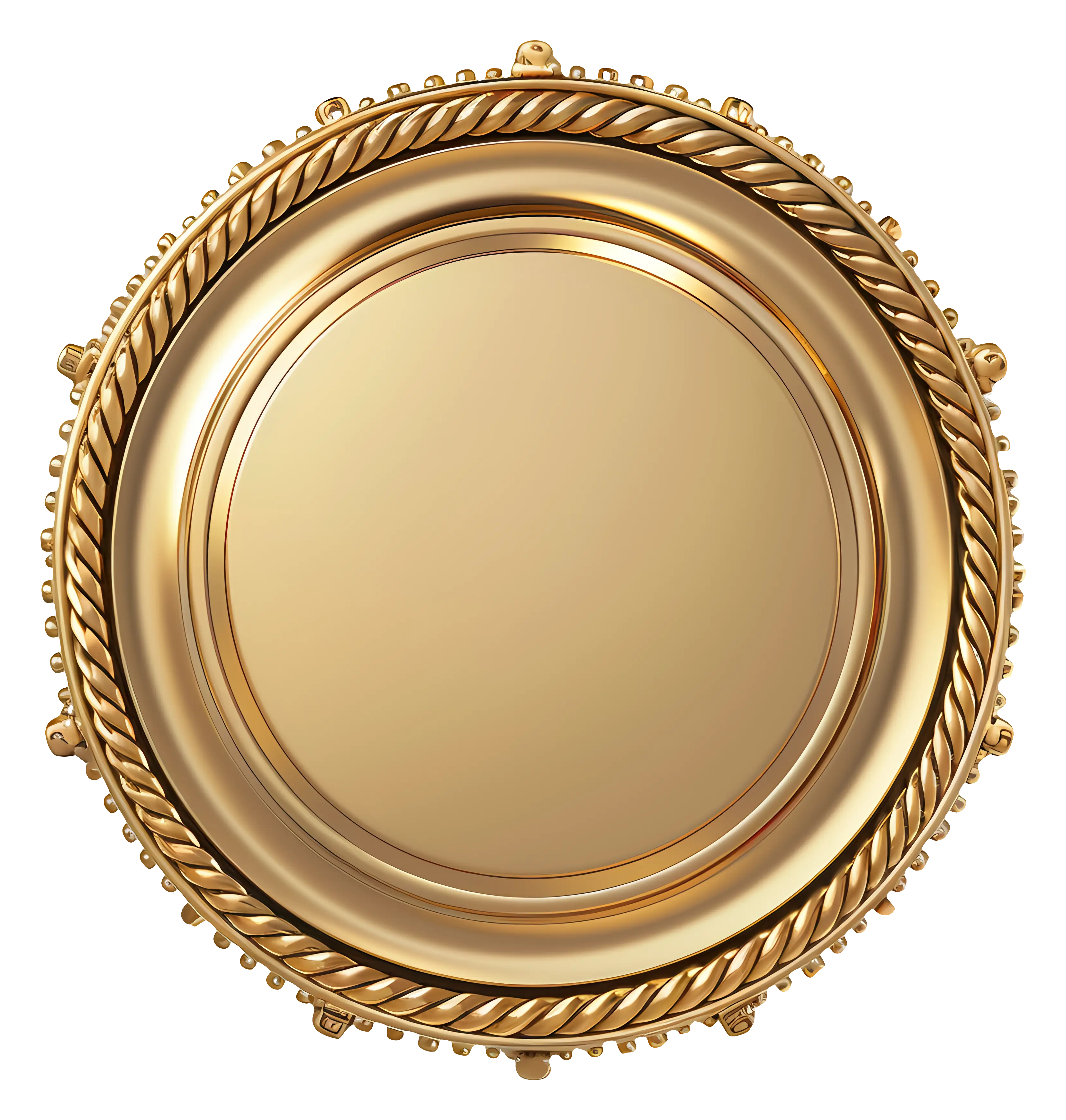 Ornate Golden Circular Frame with Intricate Design
