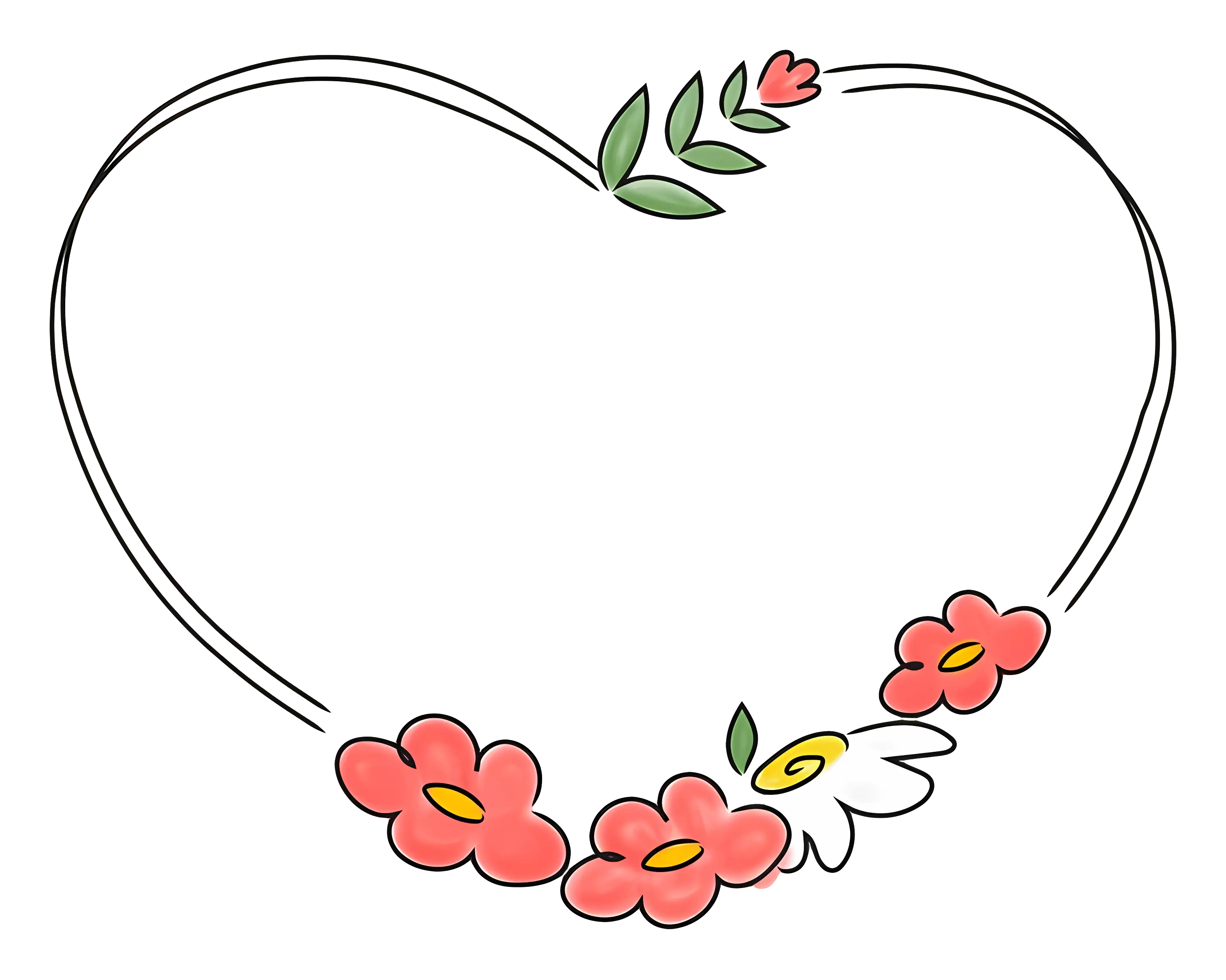 Heart Frame with Flowers