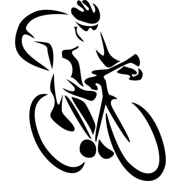 Black Silhouette of a Cyclist