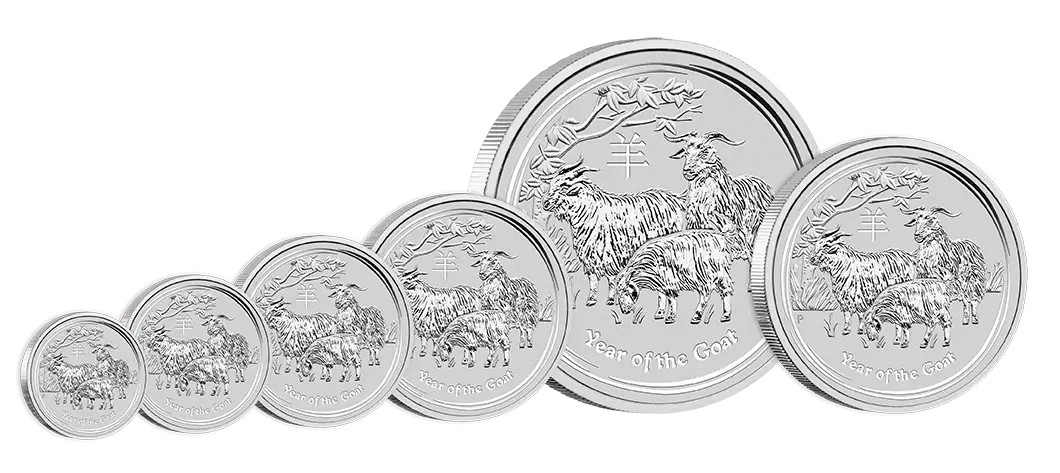 Silver Coins in Different Sizes