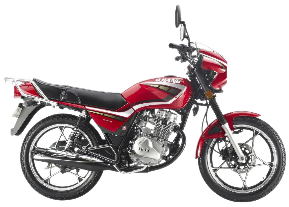 Efficient Red Standard Motorcycle Design