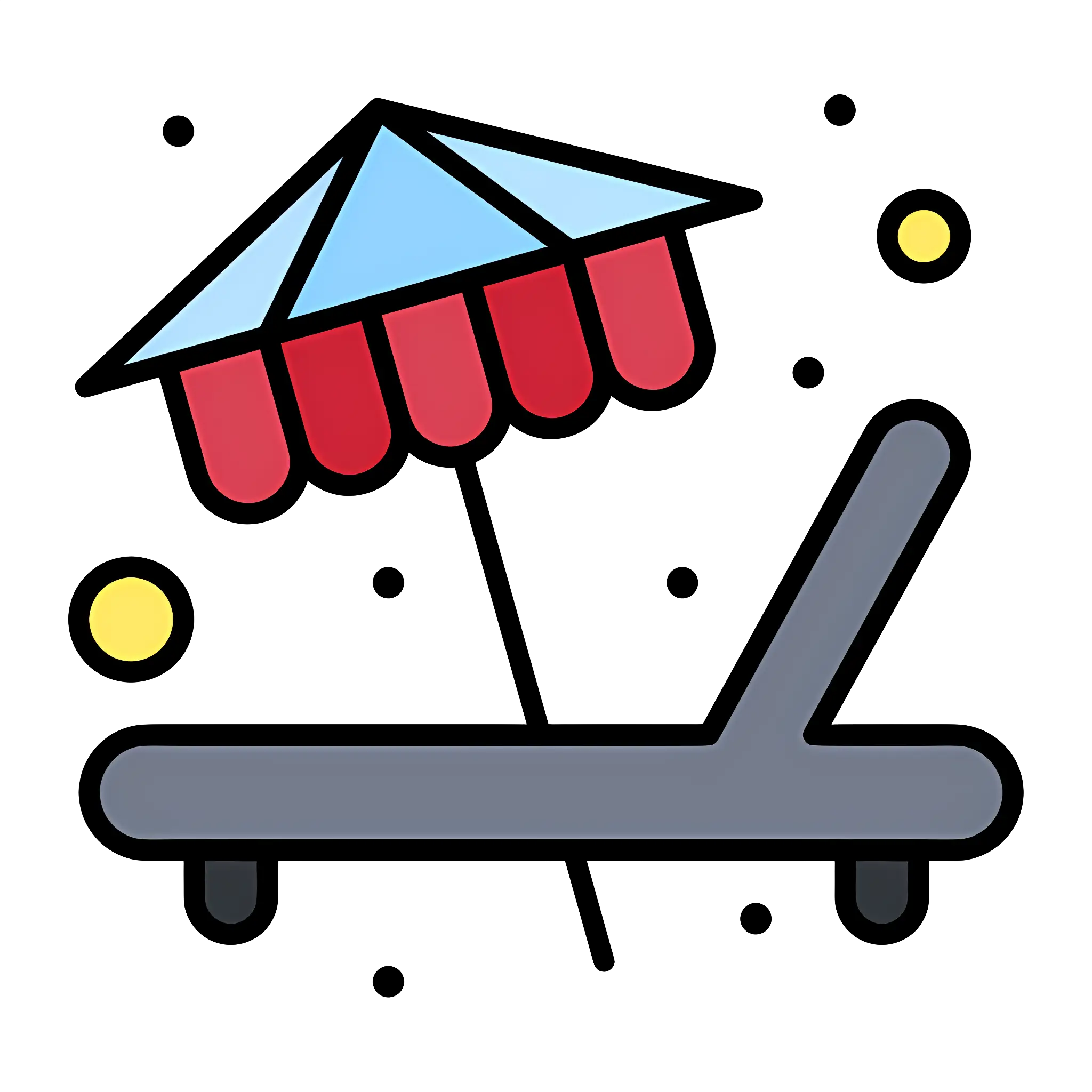 Sunbed with Umbrella for Beach Relaxation