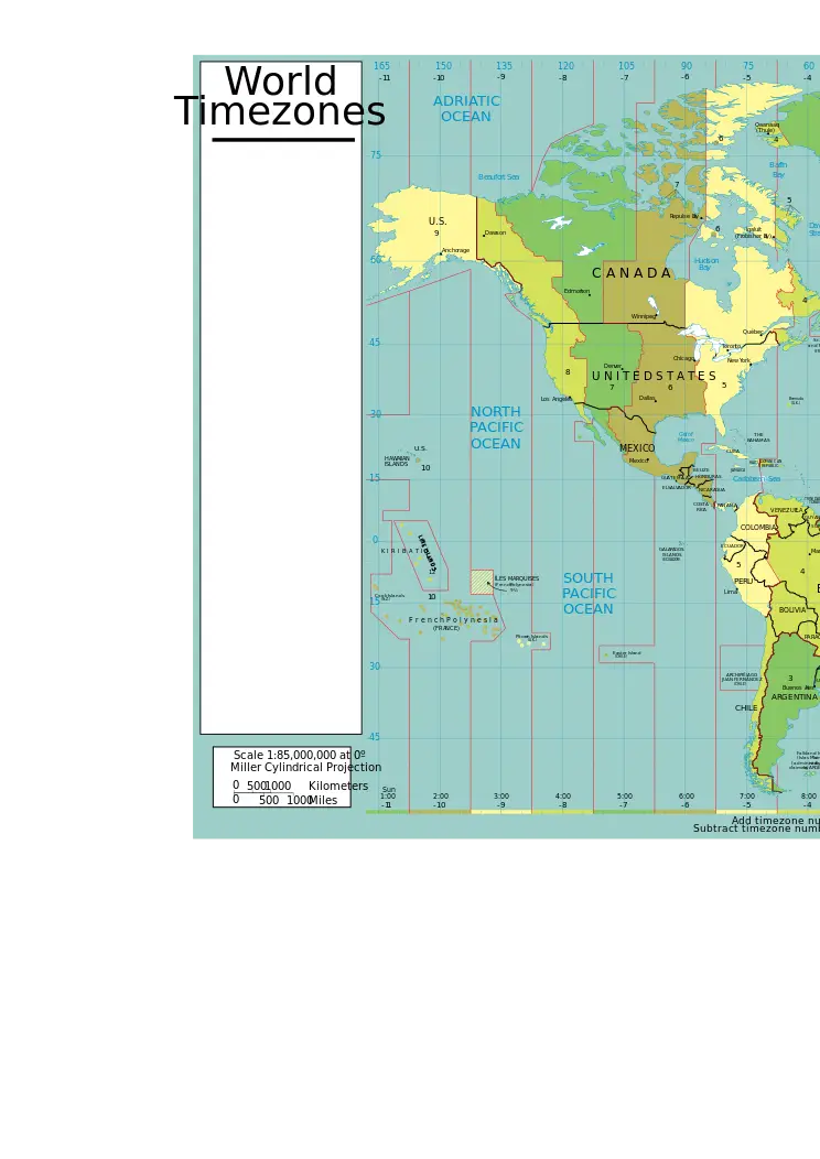 World Map with Timezones