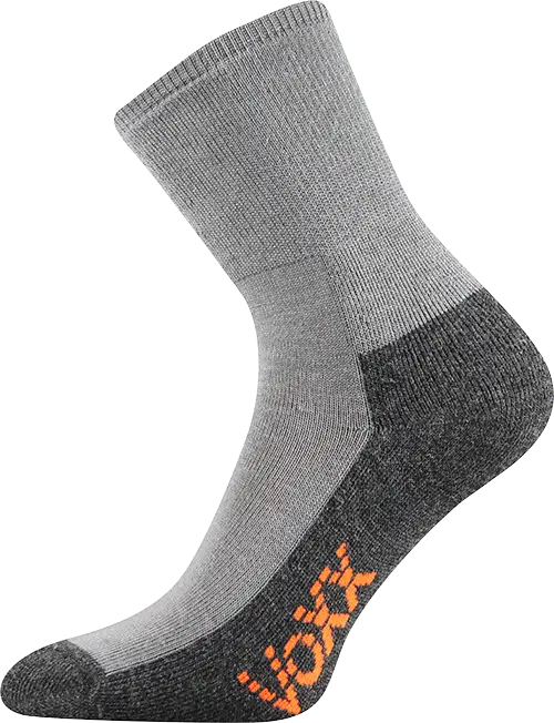 Gray Socks with Bold Branding