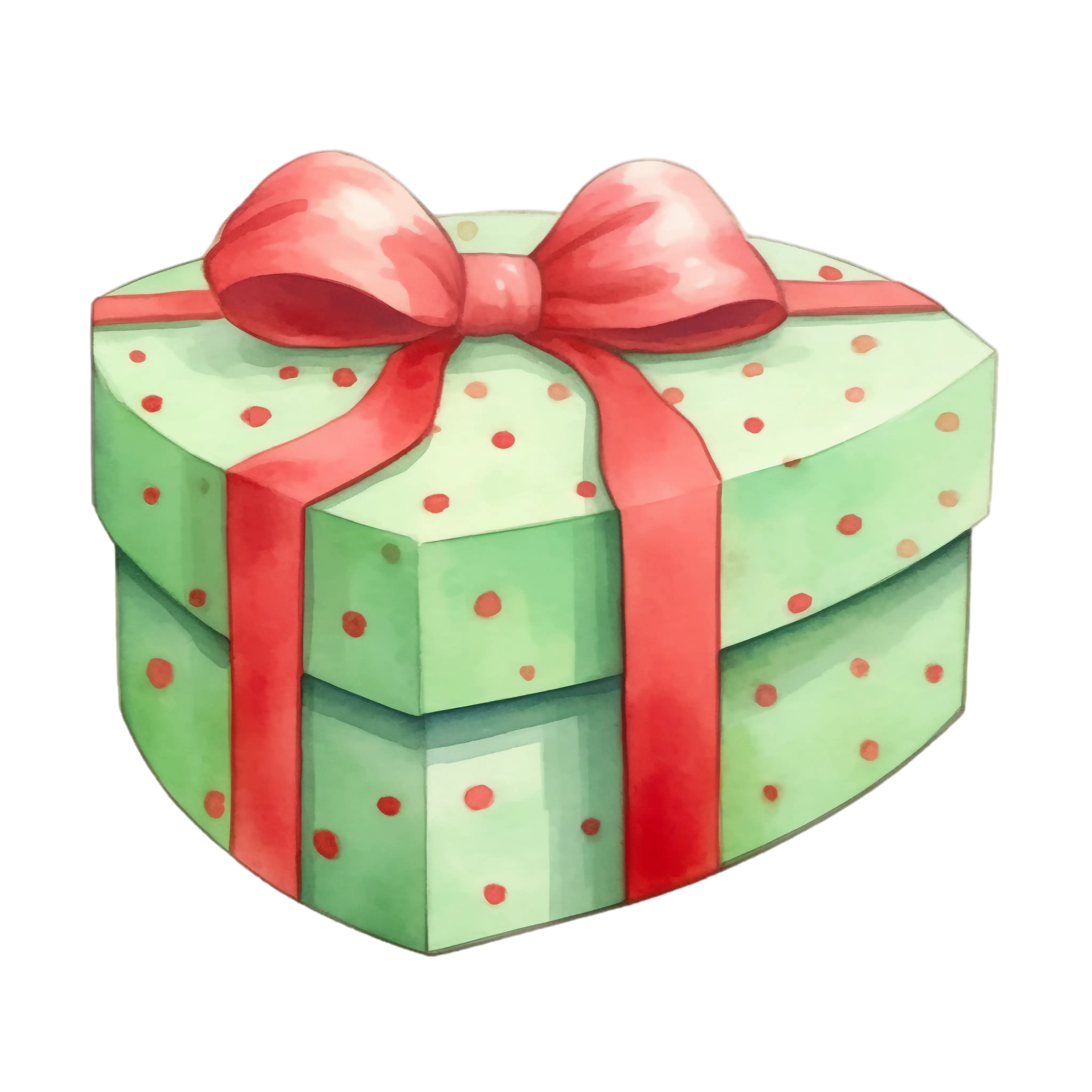 Green Oval Festive Gift Box with Dotted Design
