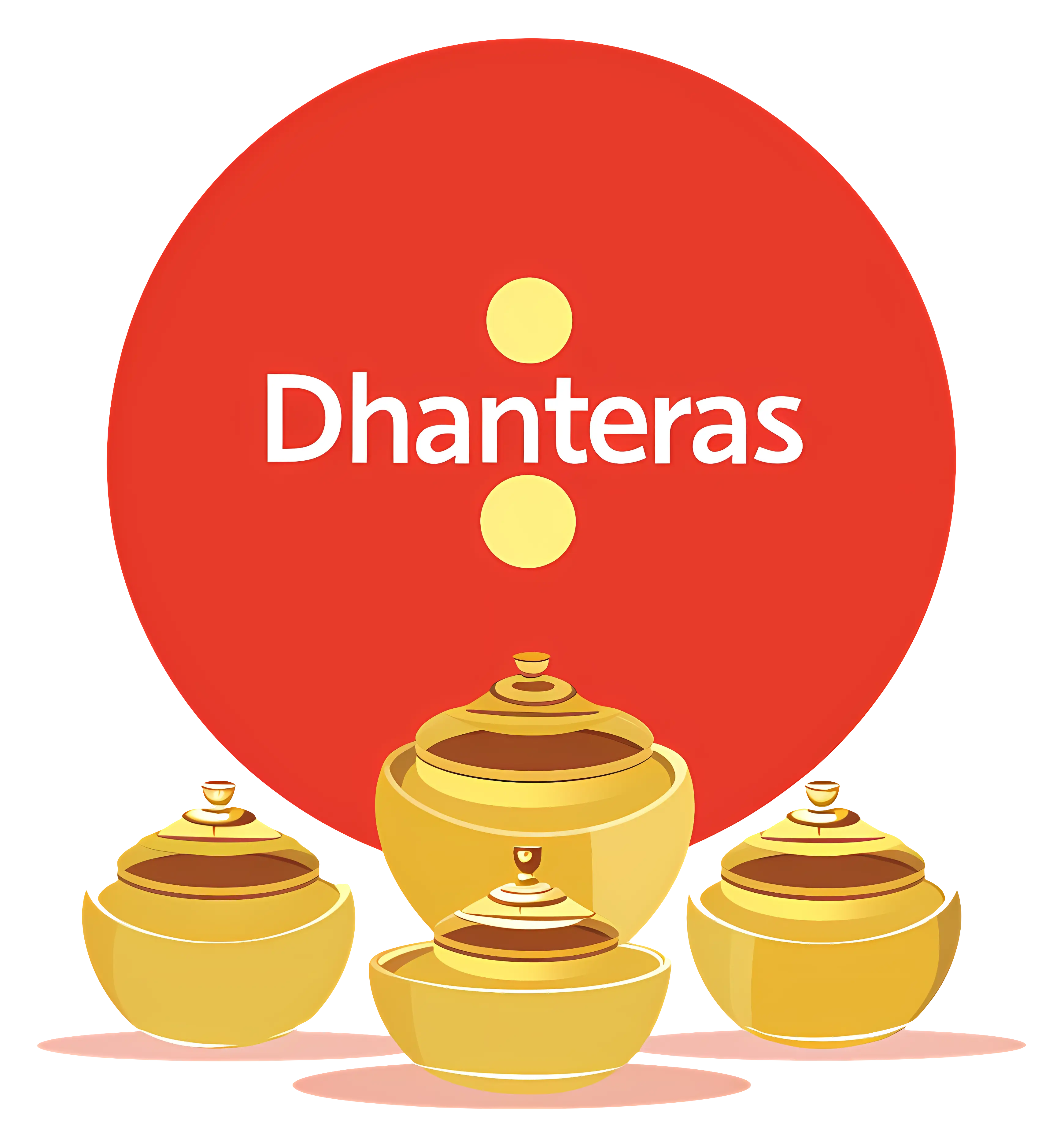 Dhanteras Festival Pots with Gold