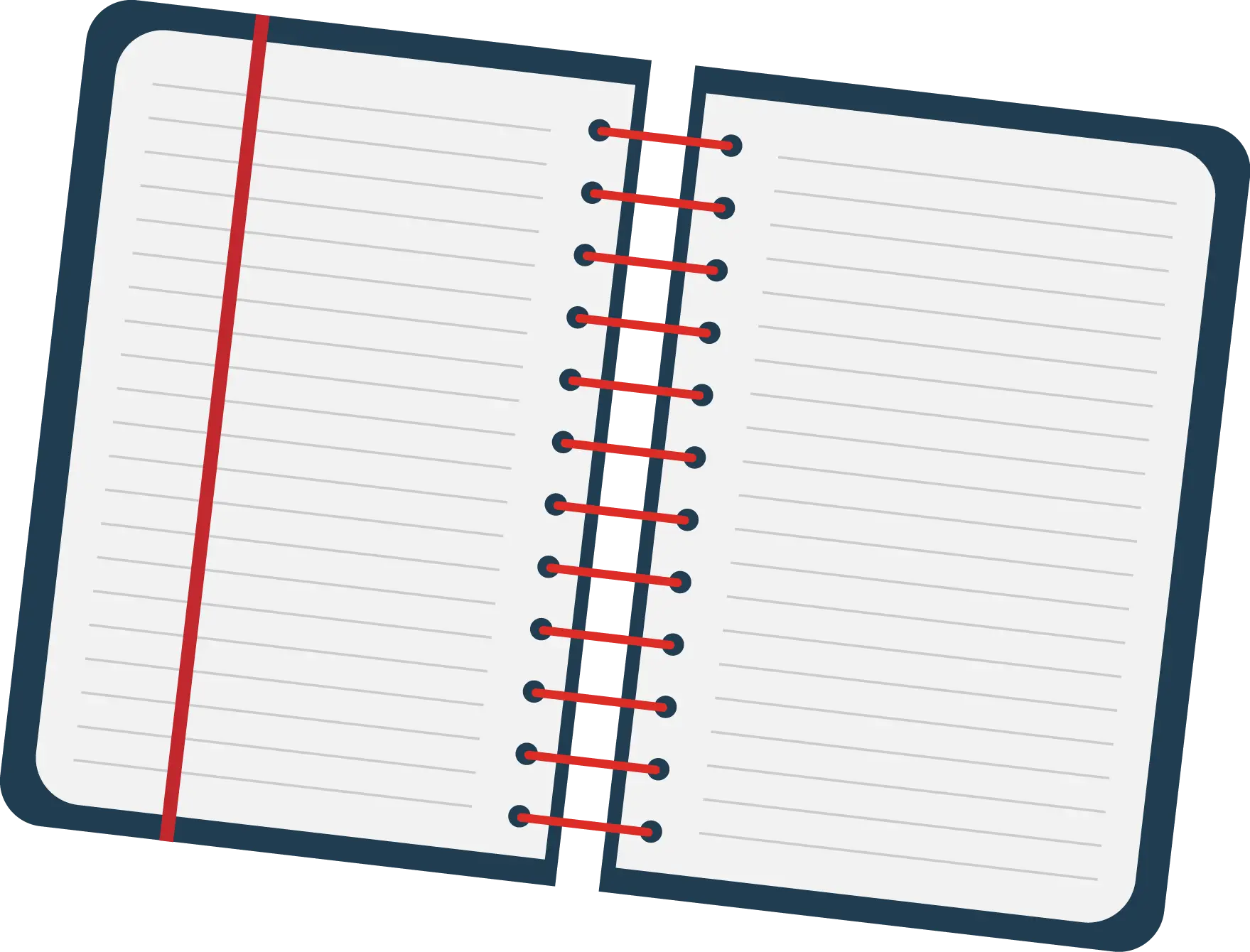 Open Notebook with Lined Pages