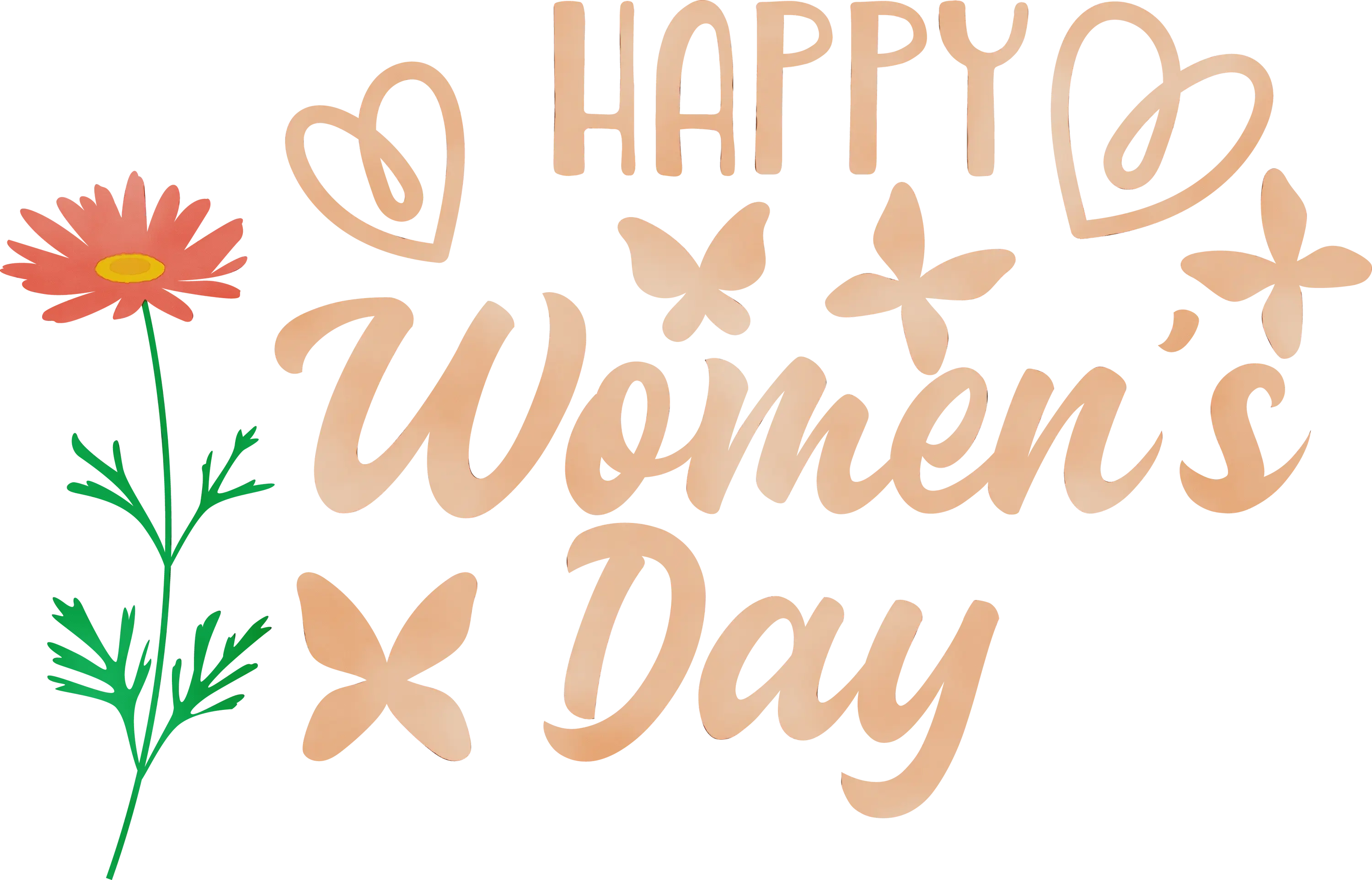 Happy Women&#039;s Day Greeting with Flower Art