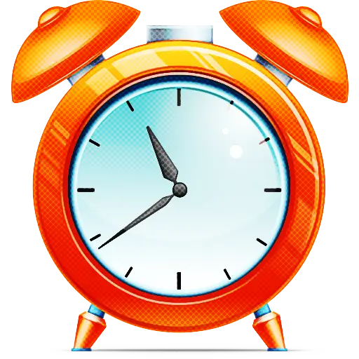 Bright Orange Alarm Clock Illustration