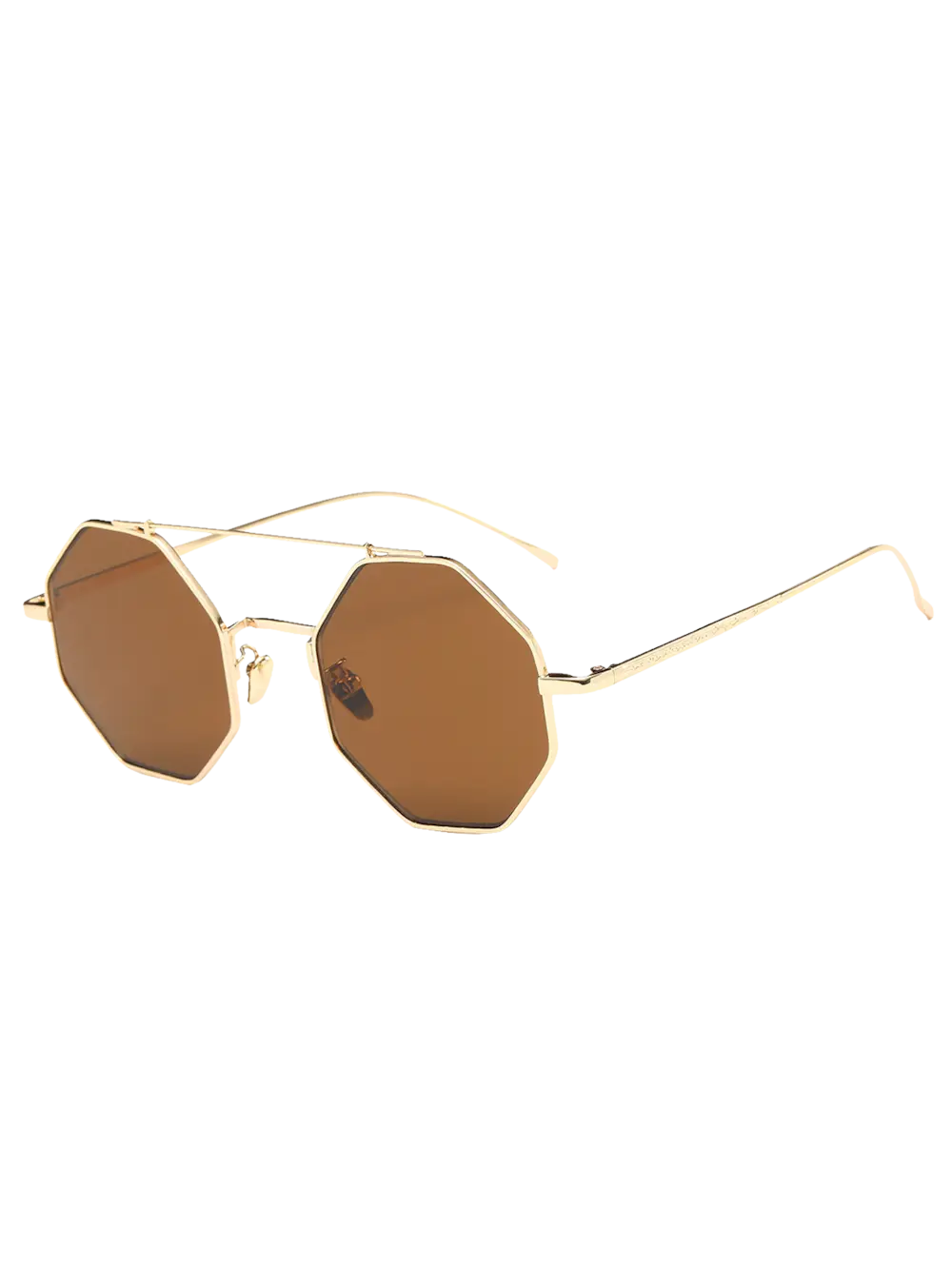 Gold Octagonal Sunglasses Design