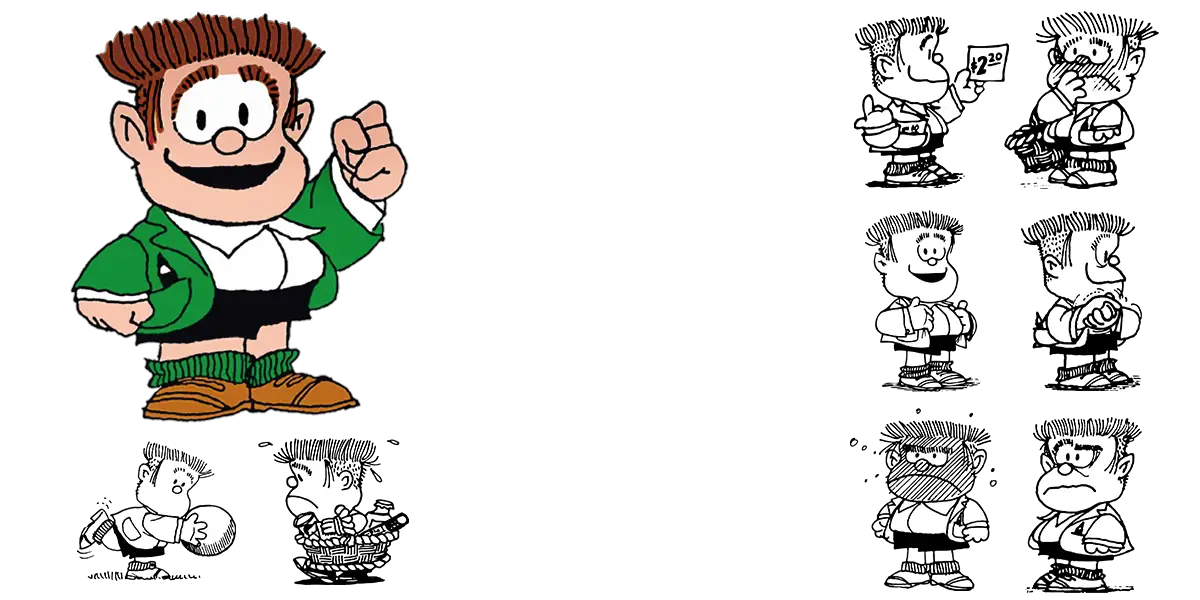 Cartoon Character with Various Expressions