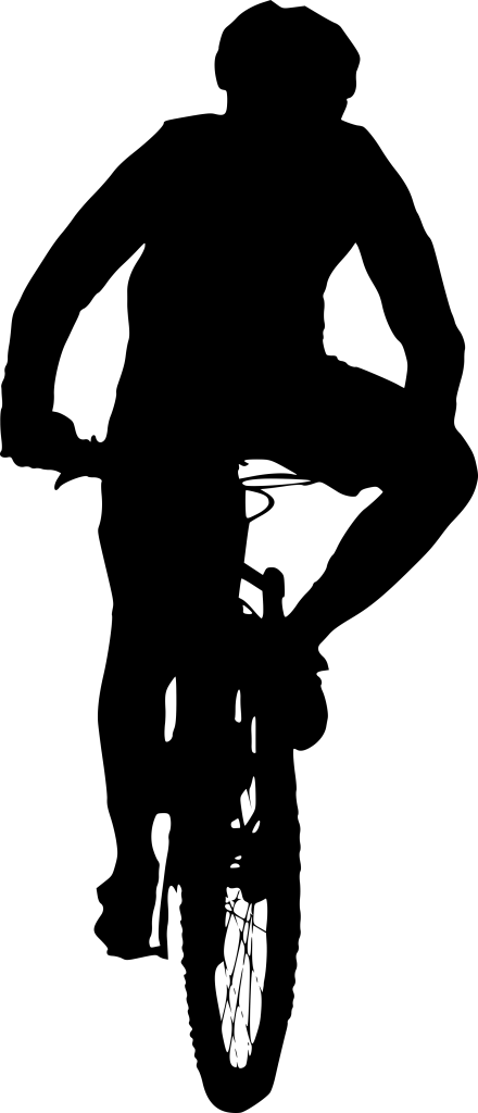Silhouette of Cyclist Riding a Bike