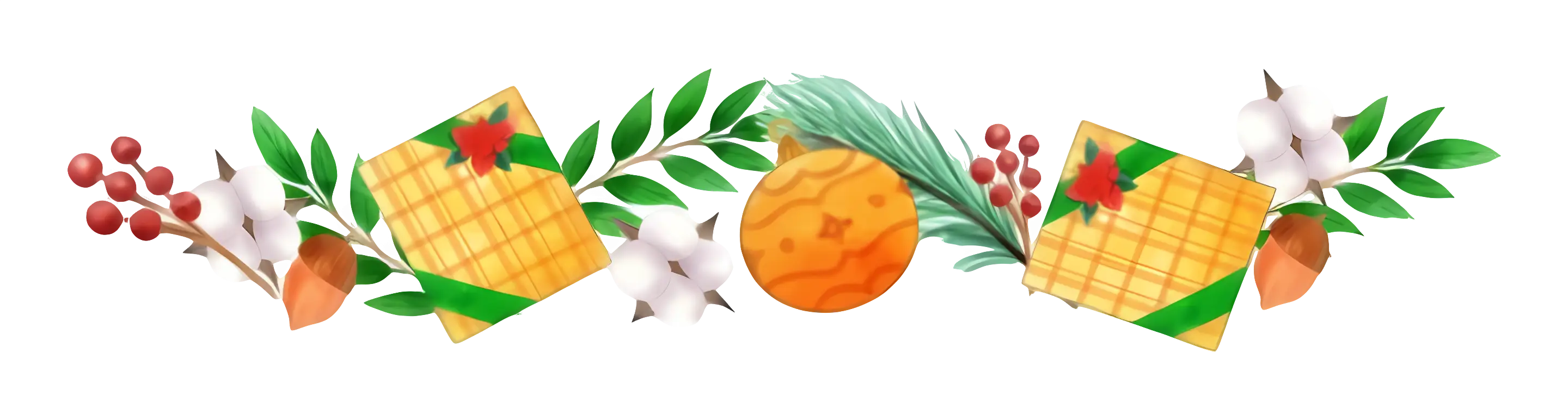Food Garland with Oranges and Waffles