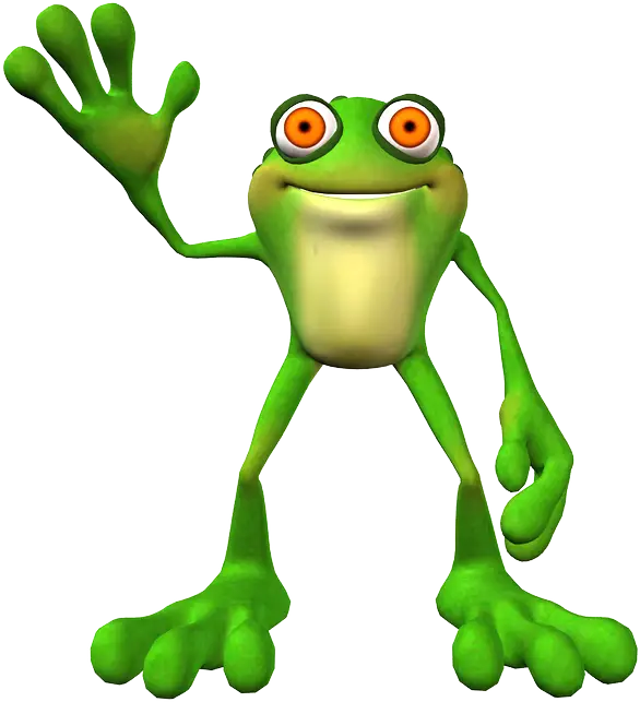 Green Frog Waving