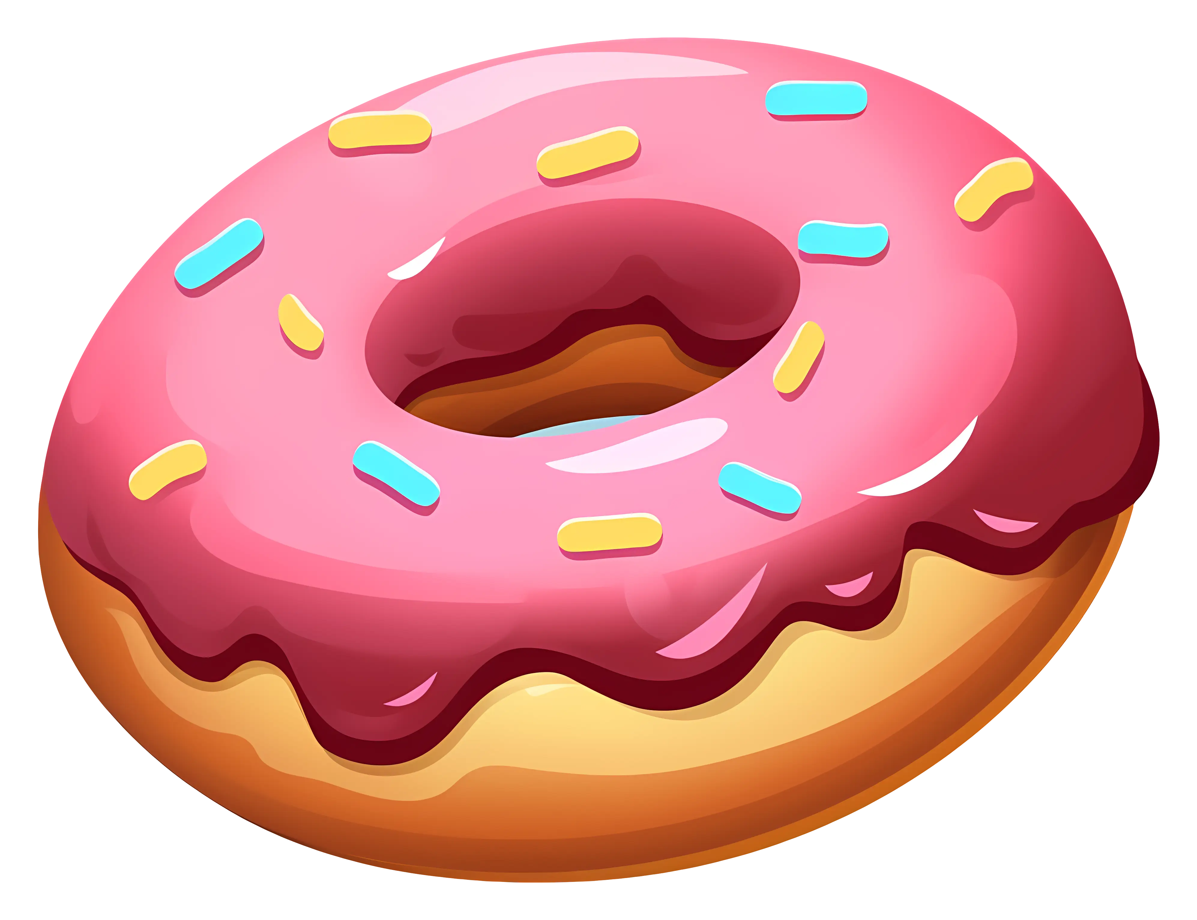 Single Donut with Pink Frosting and Sprinkles