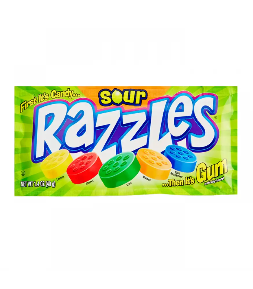 Sour Razzles Candy Package