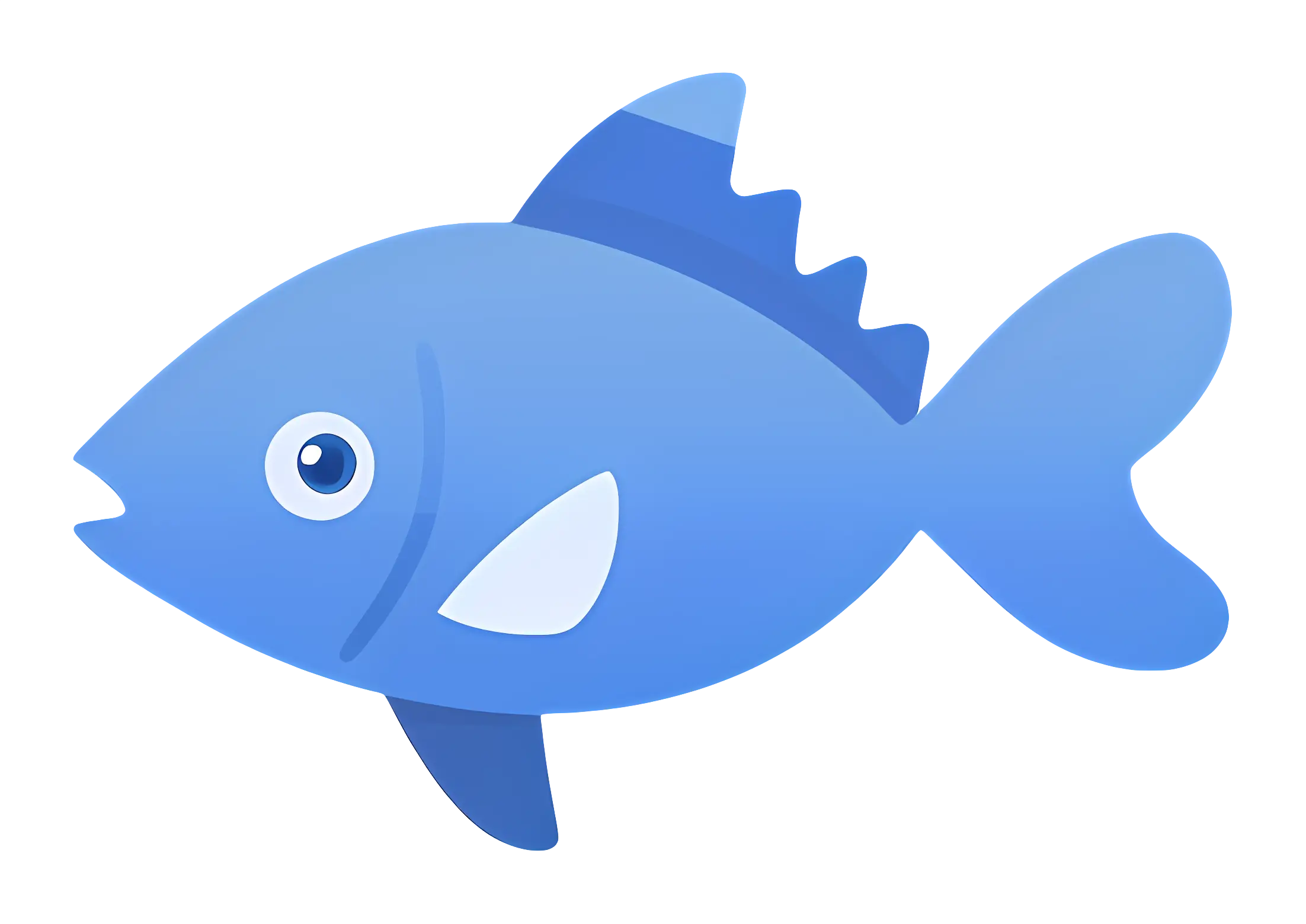 Blue Cartoon Fish Illustration