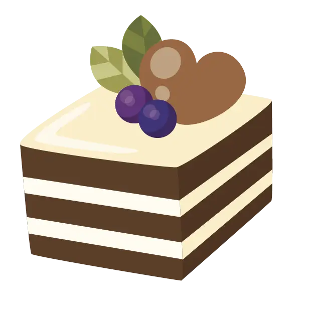 Slice of Layered Dessert with Chocolate and Fruits