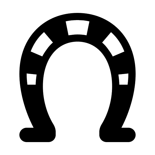 Black Horseshoe Icon for Good Luck