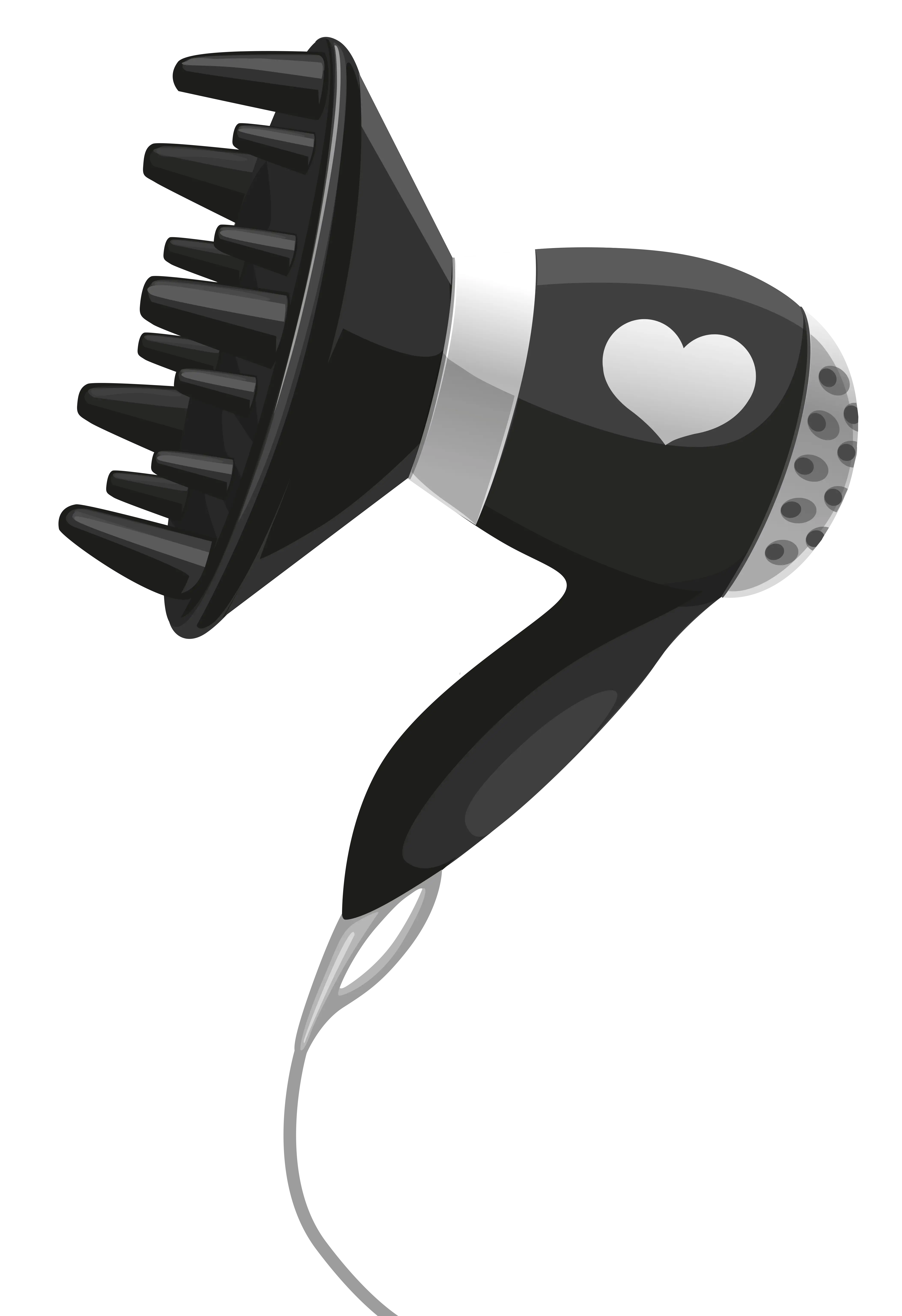 Black Hair Dryer with Heart Design