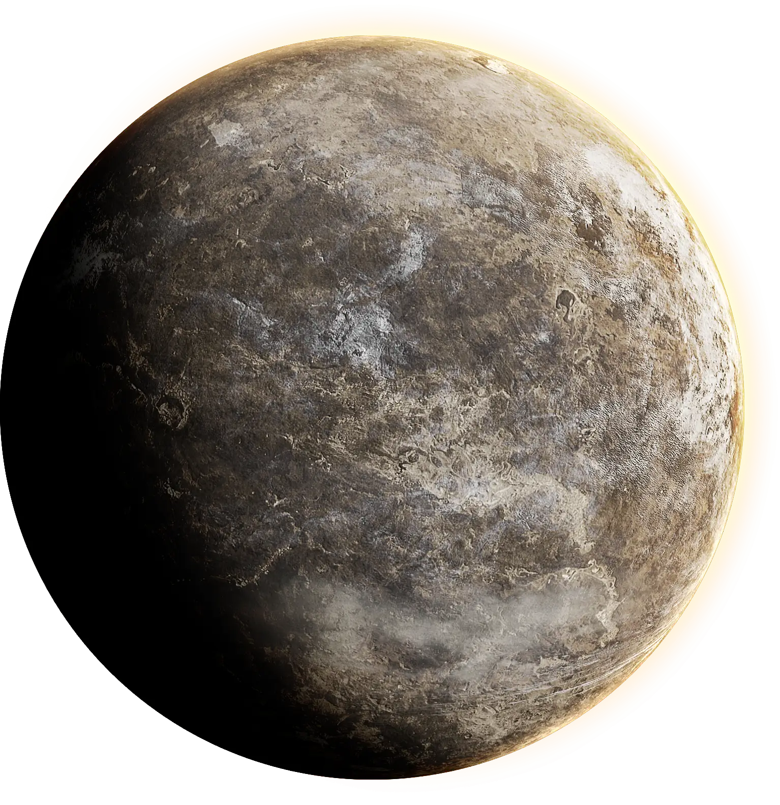 Rocky Planet with Detailed Surface
