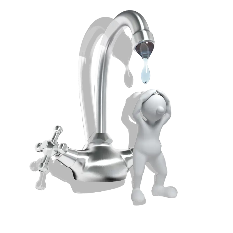 Water Tap with Droplet and Figure