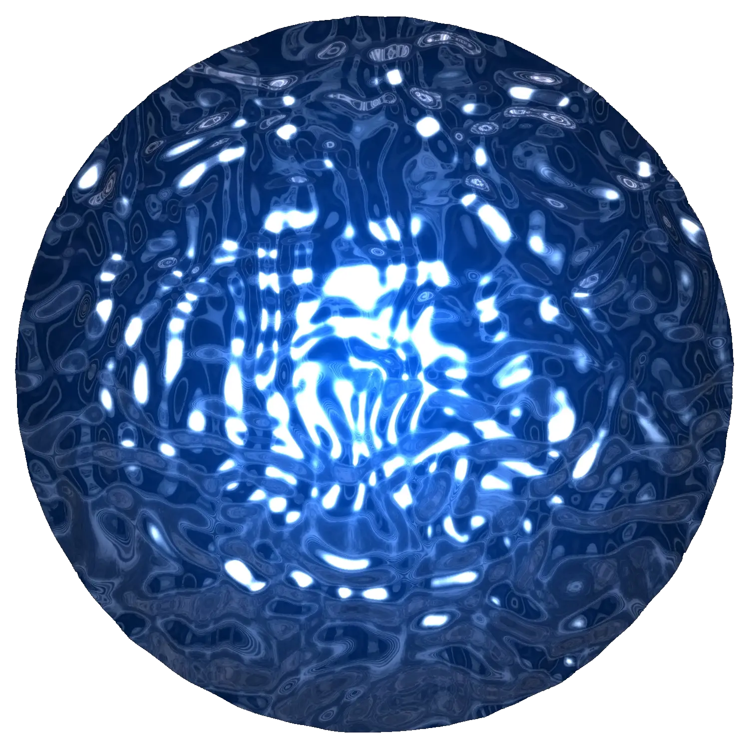 Blue Glowing Sphere with Water-Like Effect