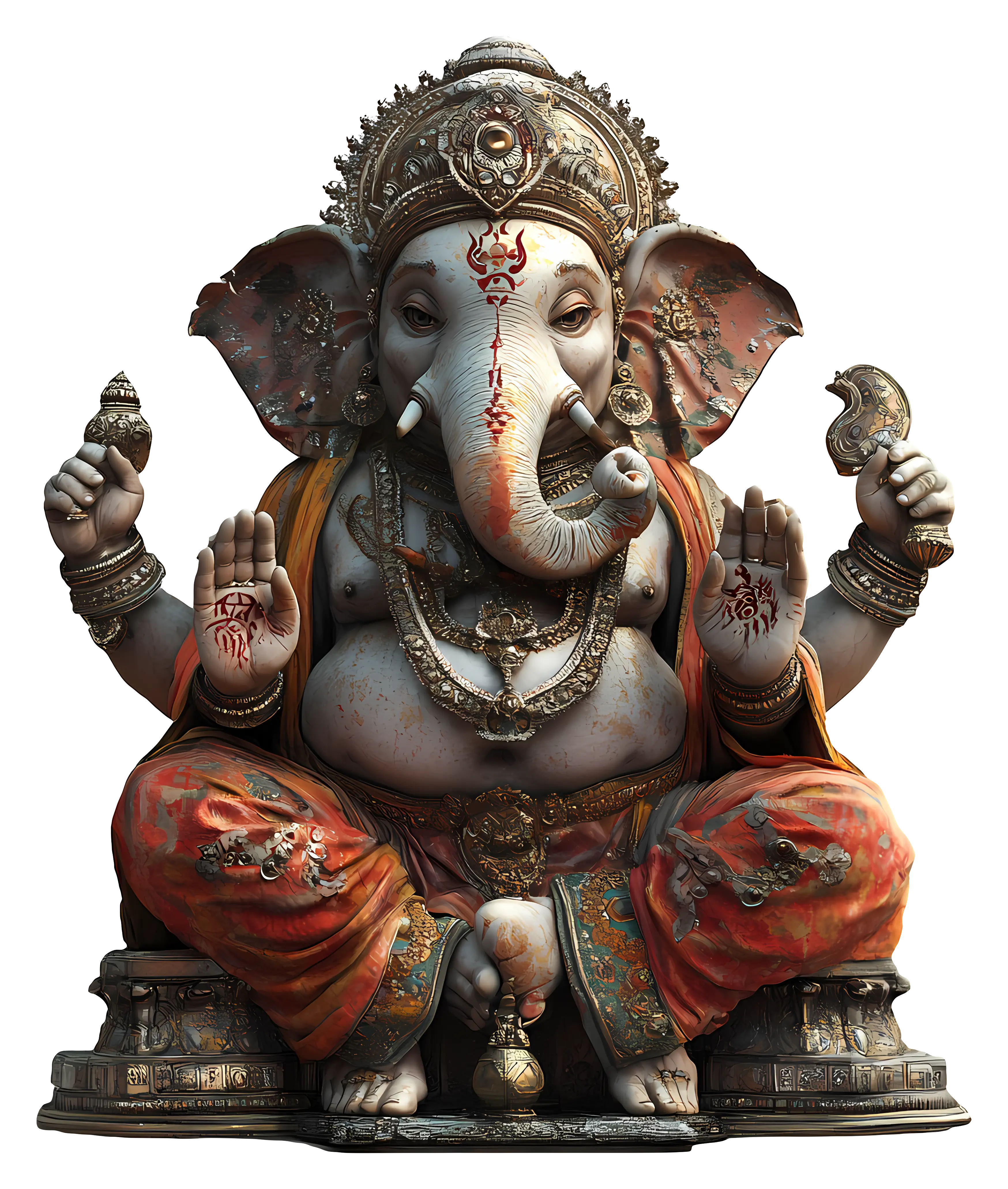 Decorative Lord Ganesha Statue with Ornaments