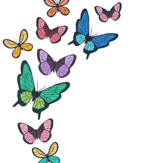 Colorful Butterflies in a Decorative Design