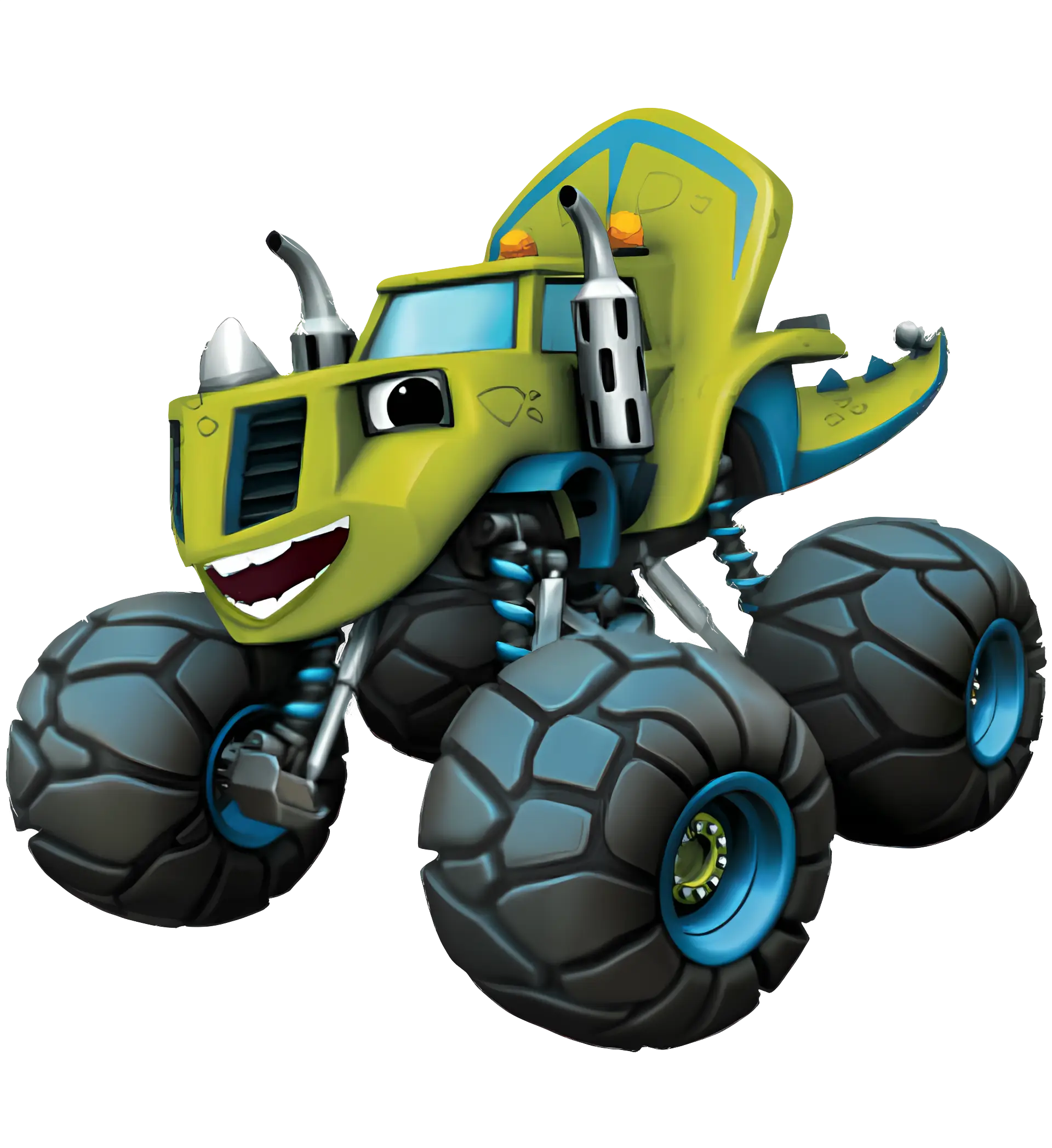 Cartoon Monster Truck with Dinosaur Features