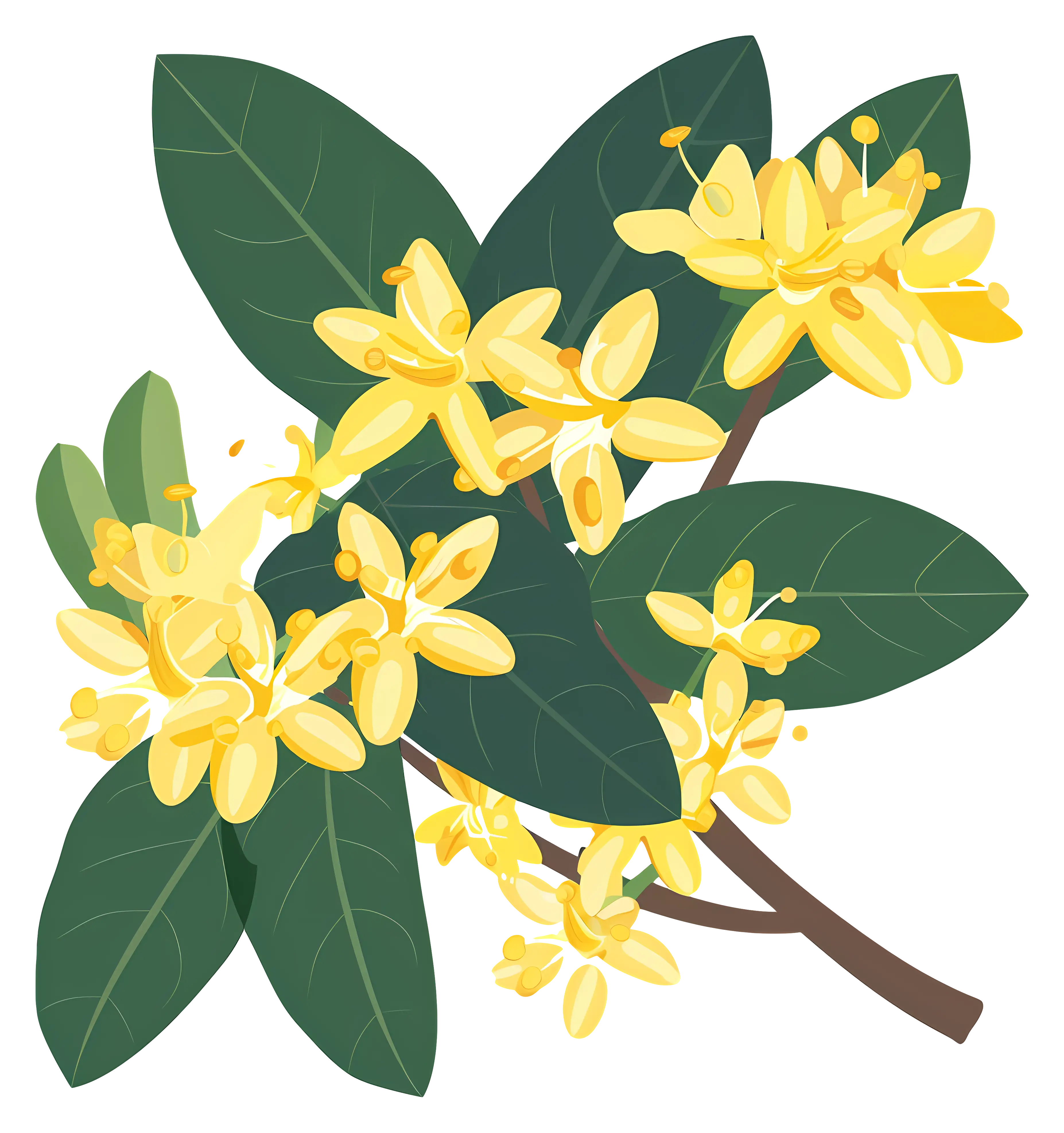 Beautiful Yellow Flowers with Green Leaves