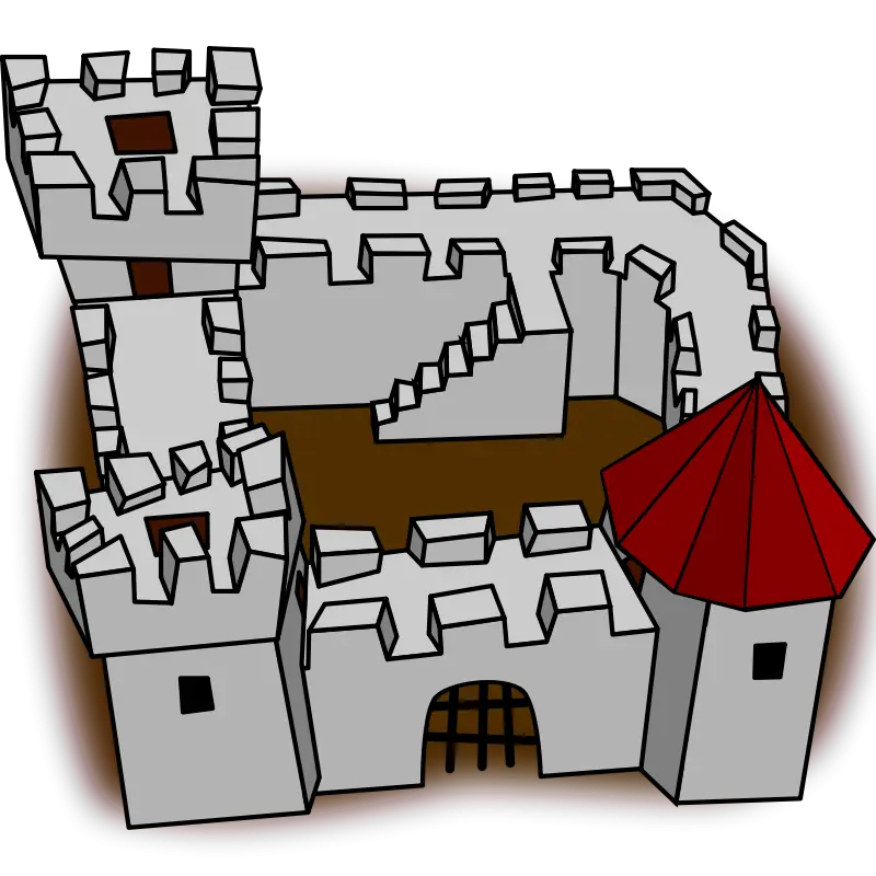 Cartoon-Style Medieval Castle Illustration