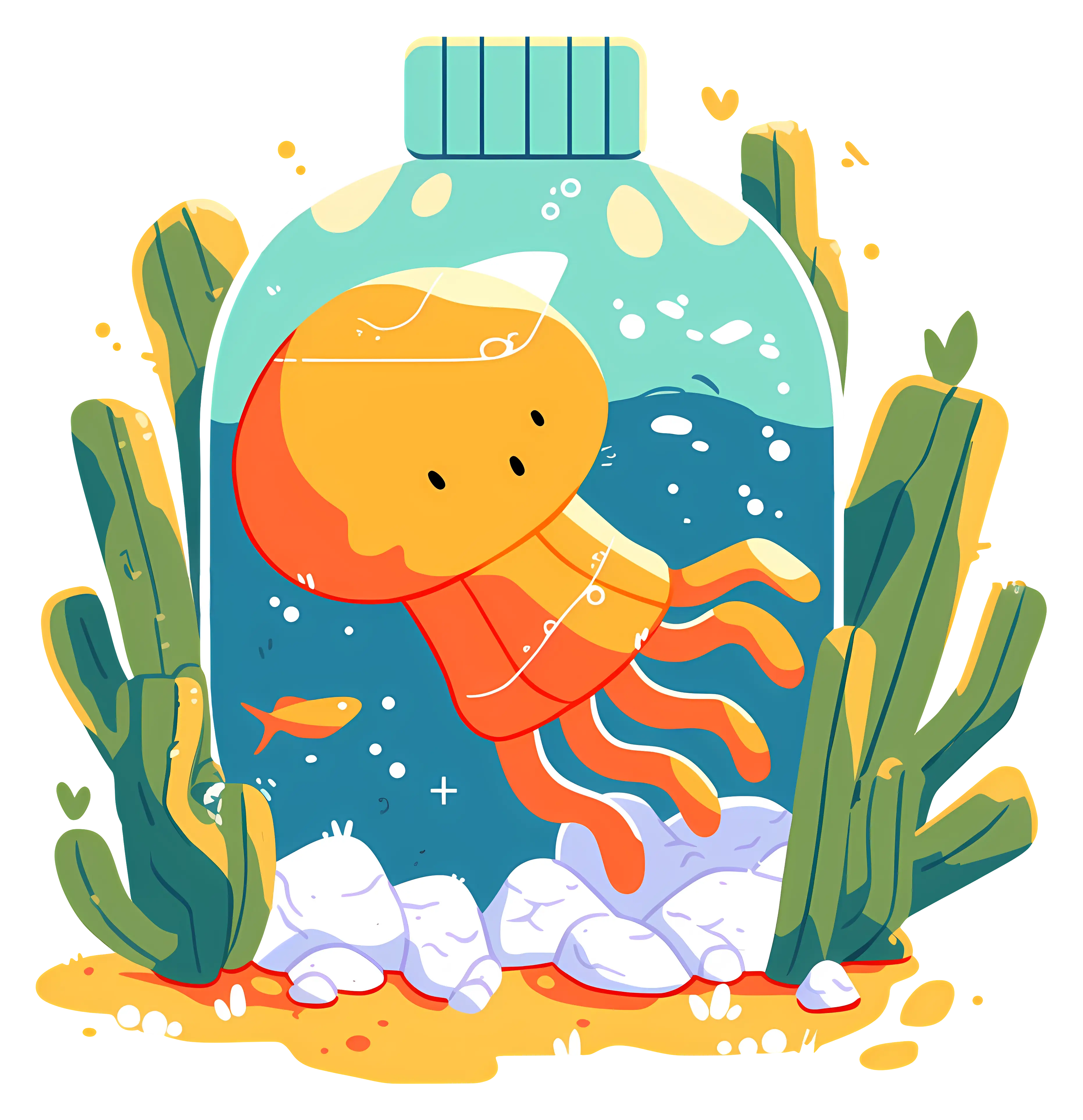 Cute Jellyfish in a Jar