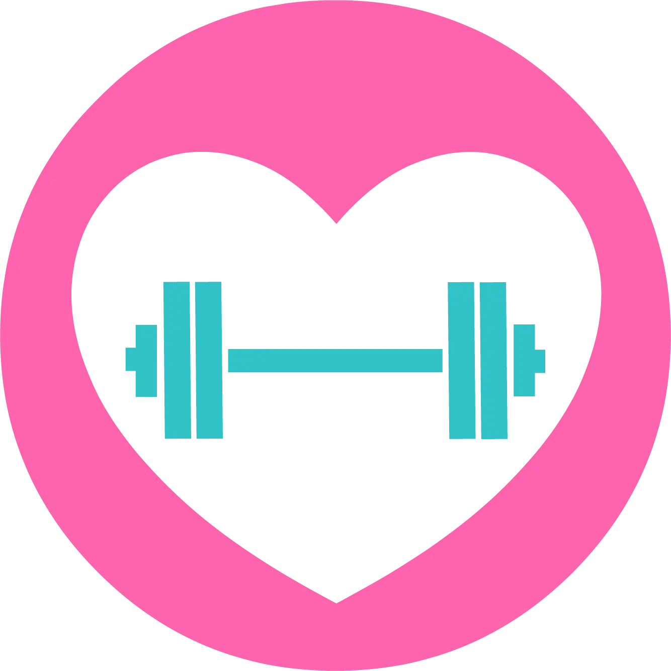 Fitness Heart and Dumbbell Icon