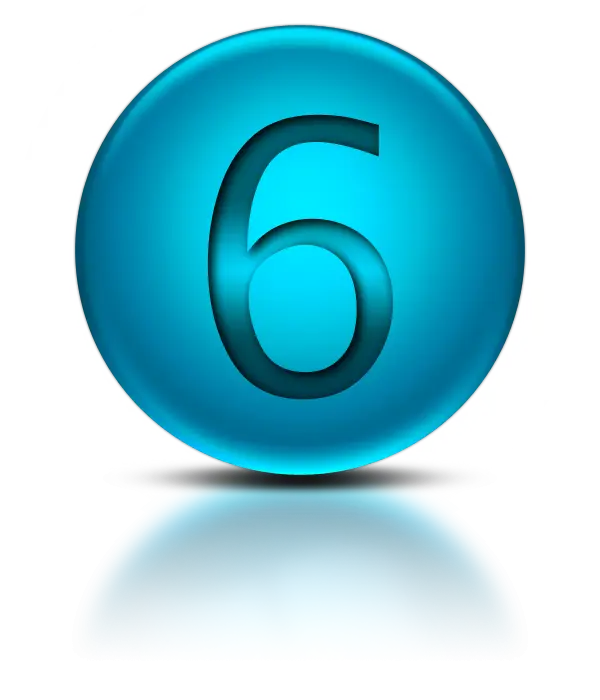 Blue Number 6 in Circle