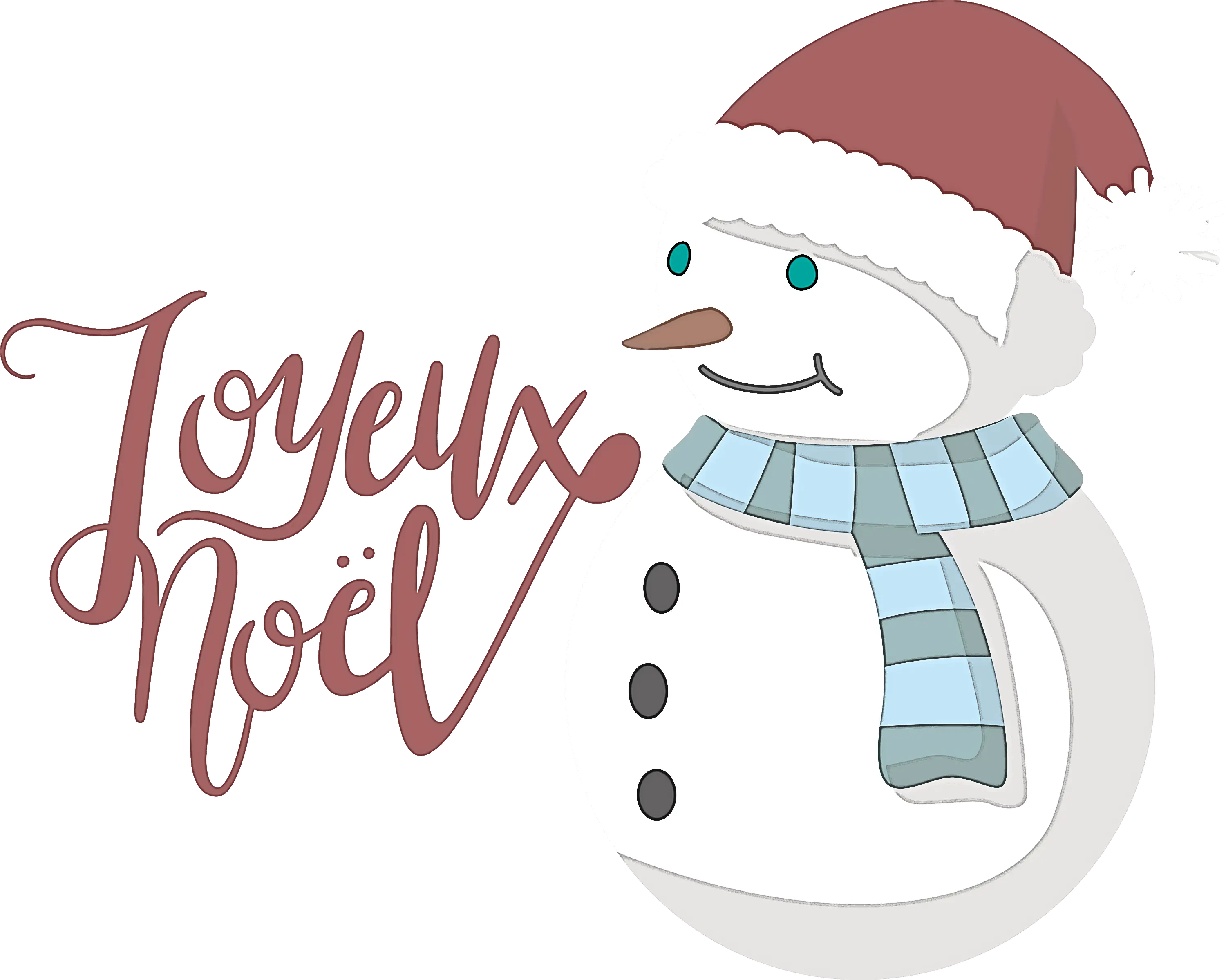 Snowman with Joyeux NoÃ«l Greeting
