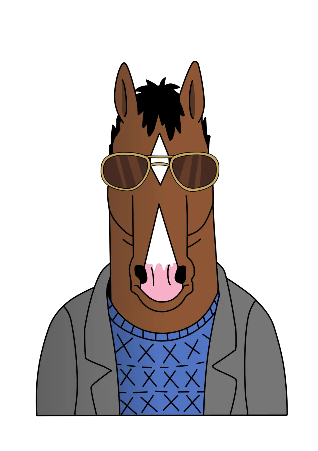 Cool Cartoon Horse with Sunglasses