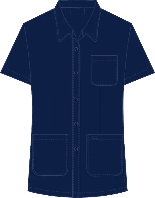 Navy Blue Short Sleeve Utility Shirt Design