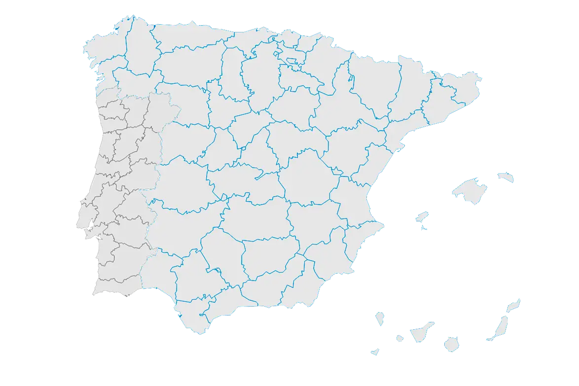 Geographical Map of Spain with Rivers