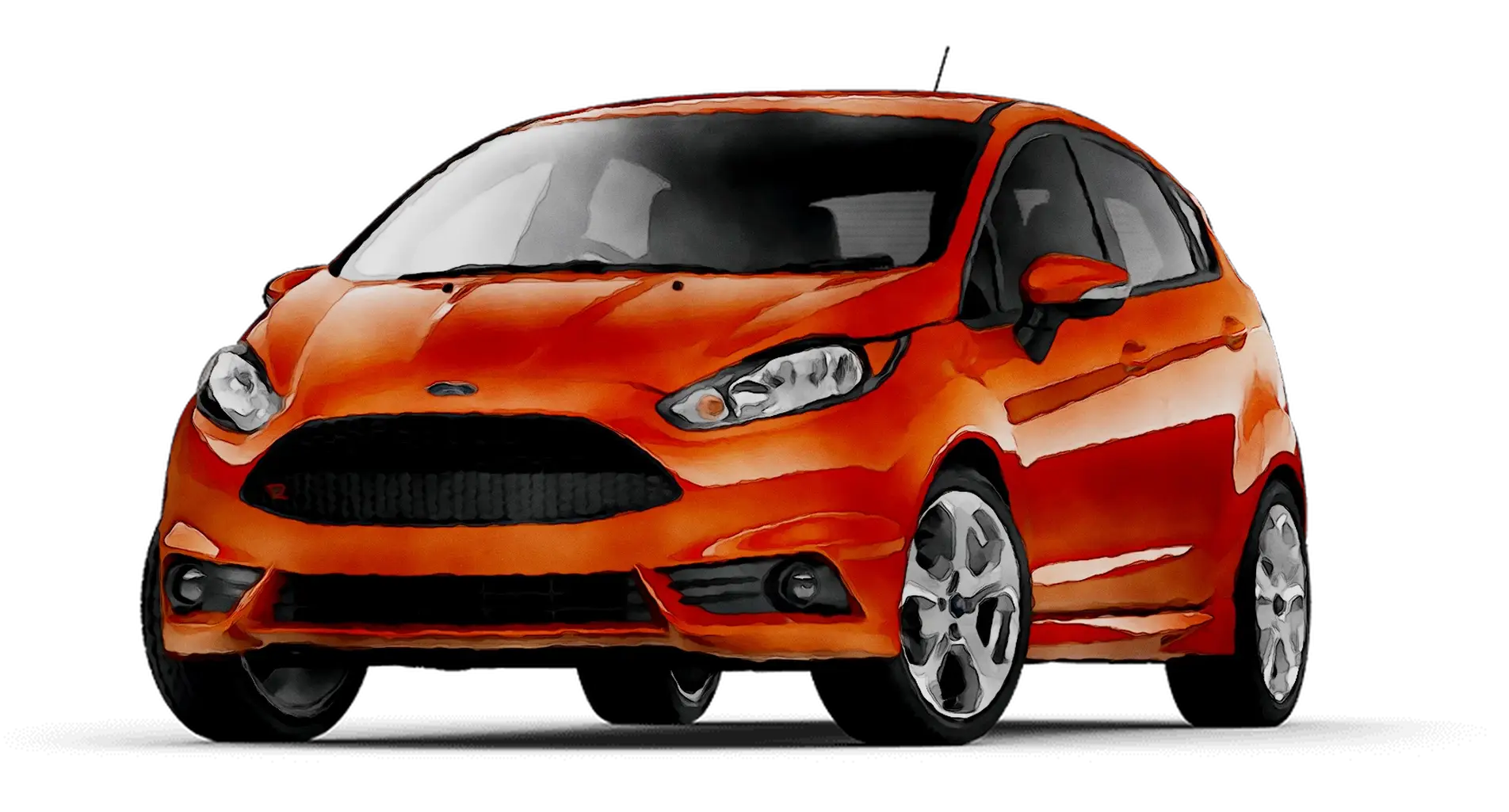 Orange Hatchback Car