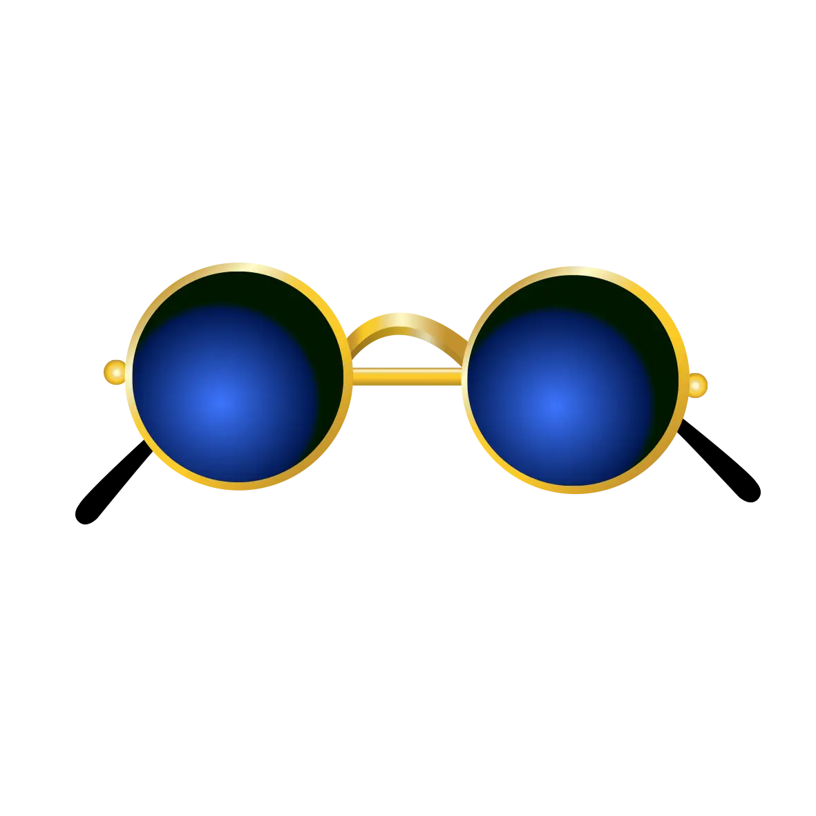 Blue Round Sunglasses Illustration