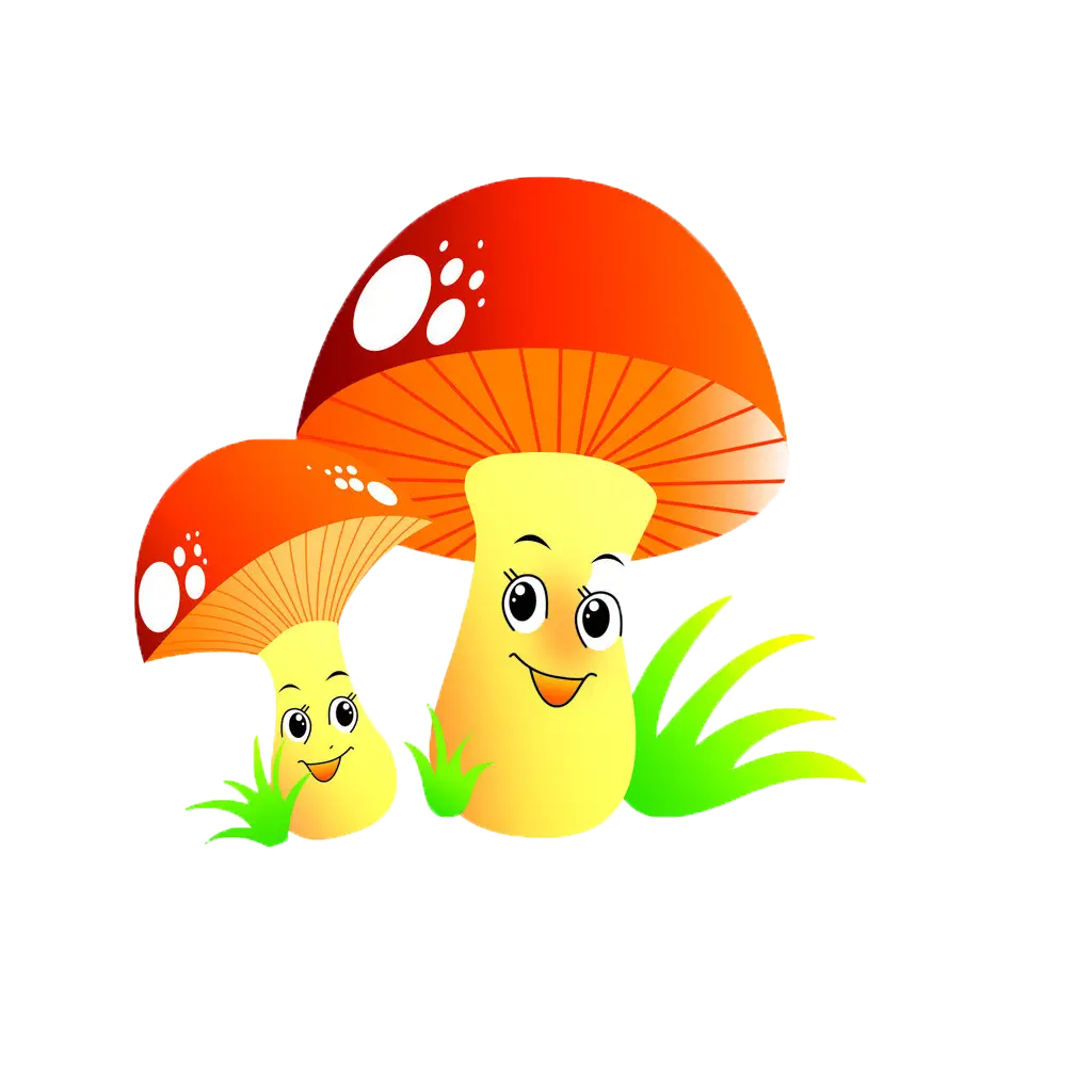 Cute Smiling Mushrooms