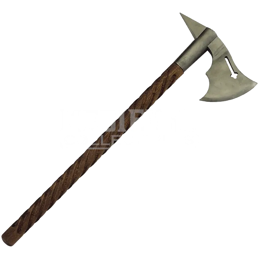 Medieval Battle Axe with Wooden Handle