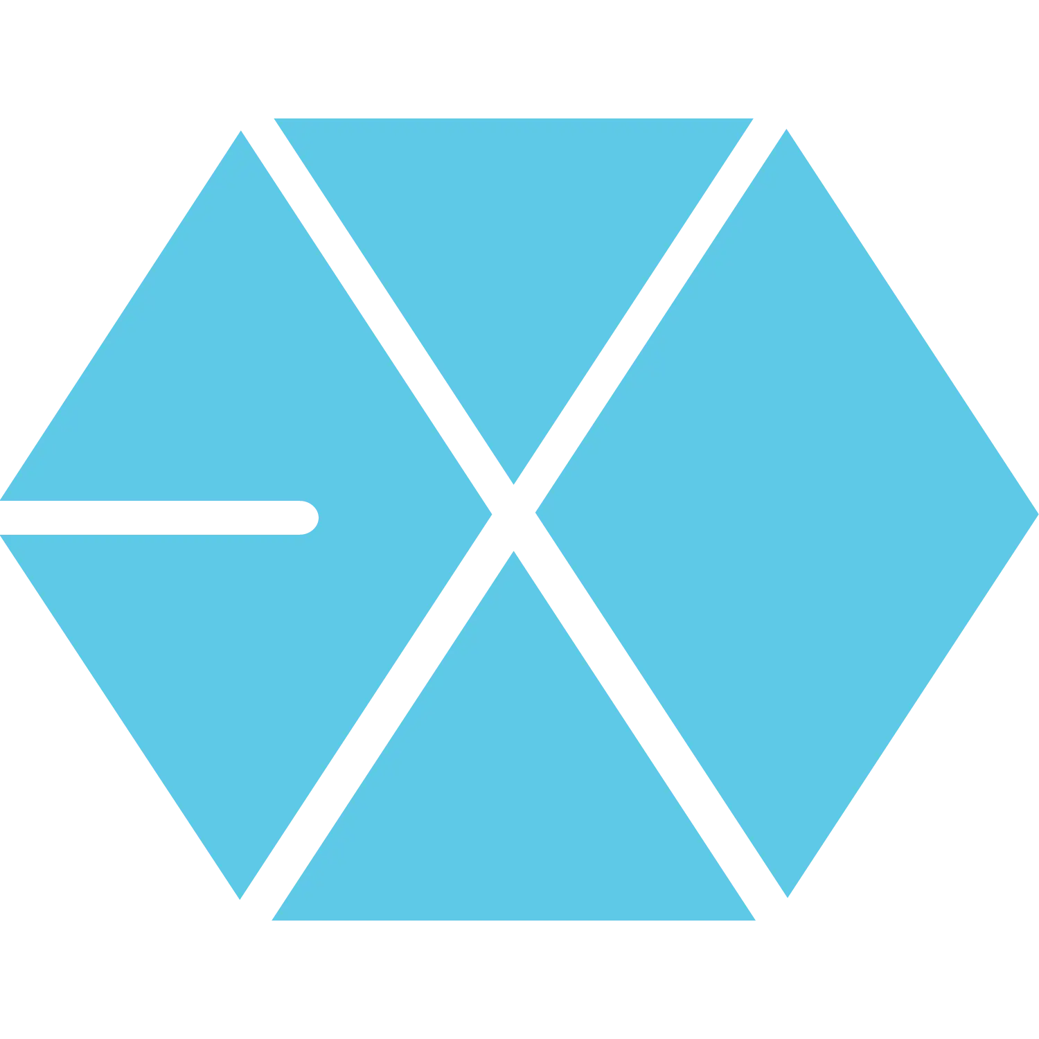 Stylized Blue Hexagon Symbol for Design
