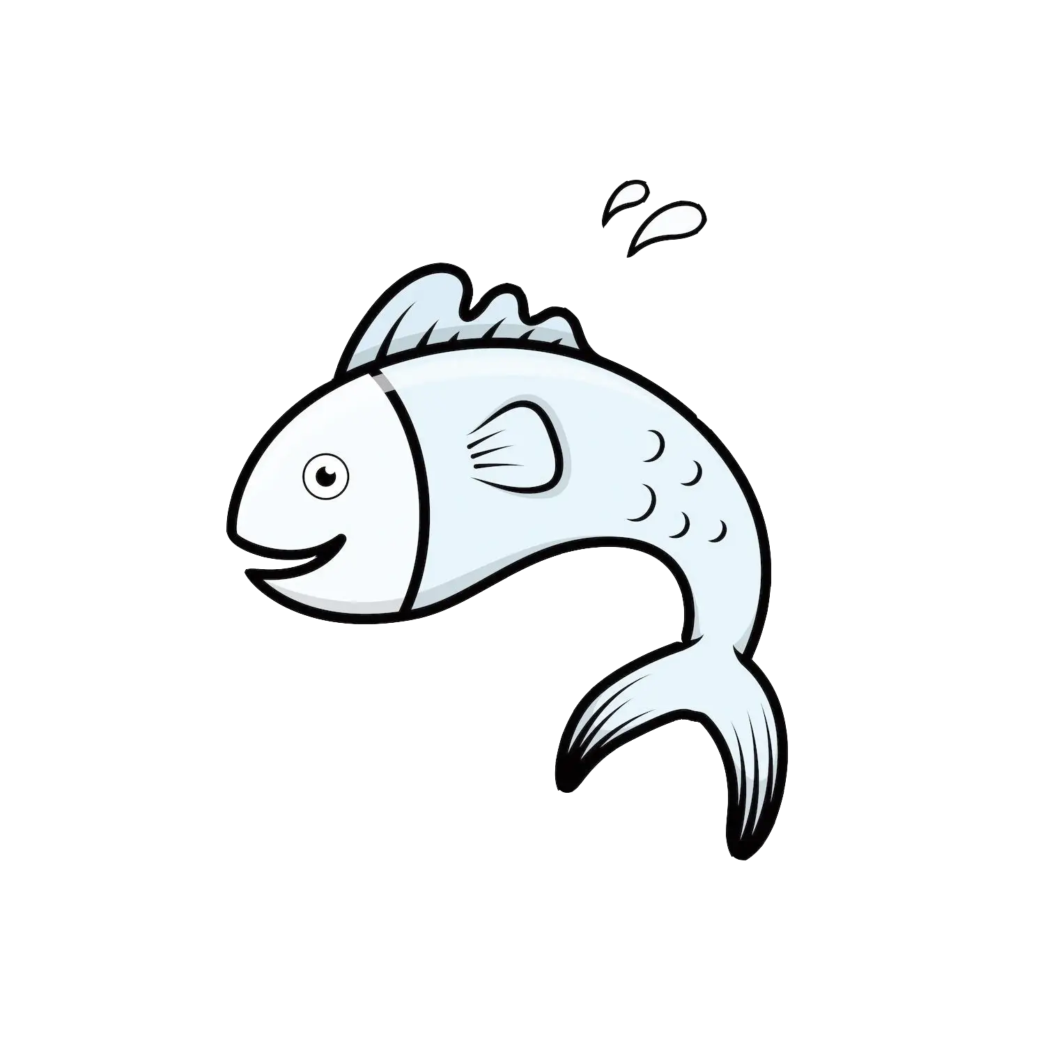 Happy Cartoon Fish Illustration